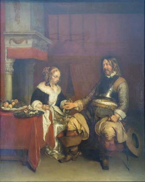 Le Galant Militaire ou jeune femme à laquelle un homme offre de l'argent - Gerard ter Borch by JackyM59