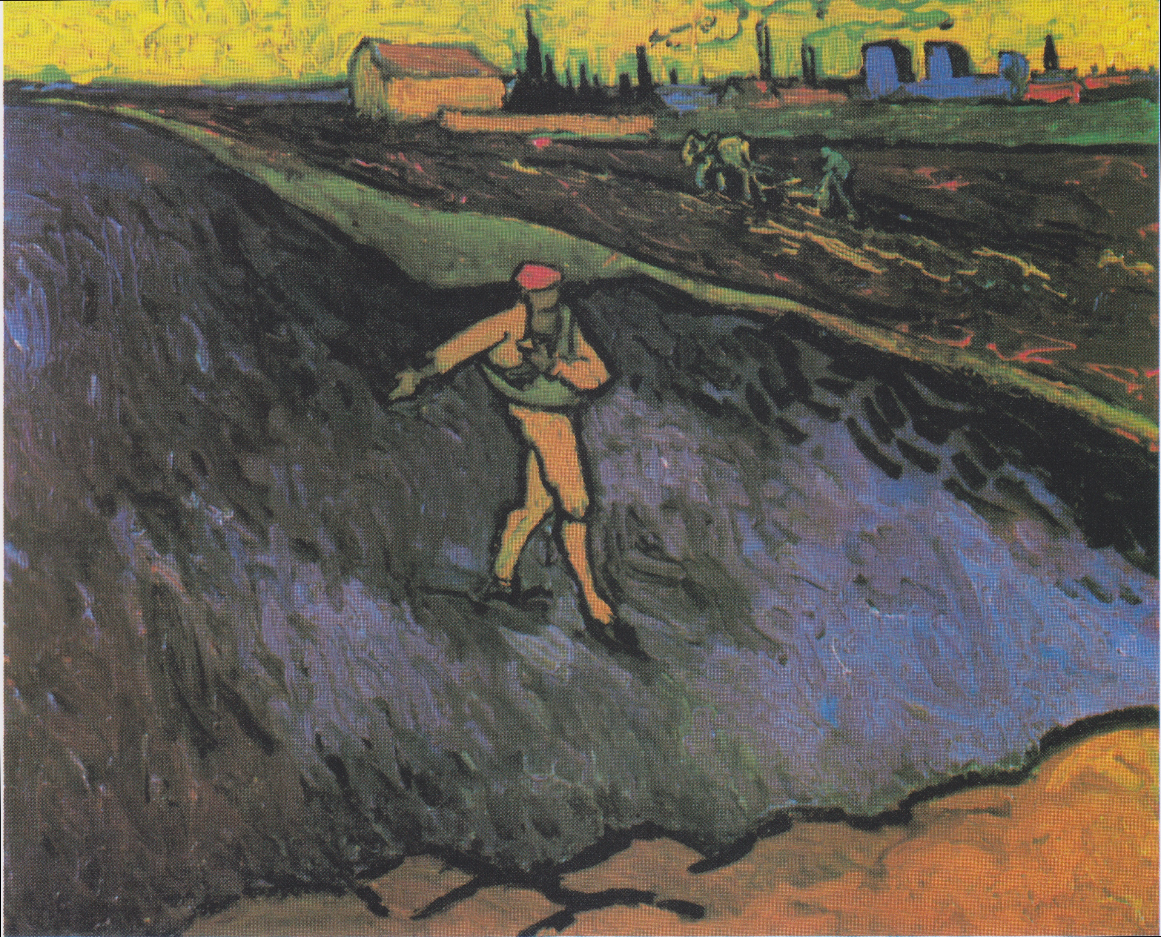 The Sower: Outskirts of Arles in the Background, 1888-09, by Vincent van Gogh