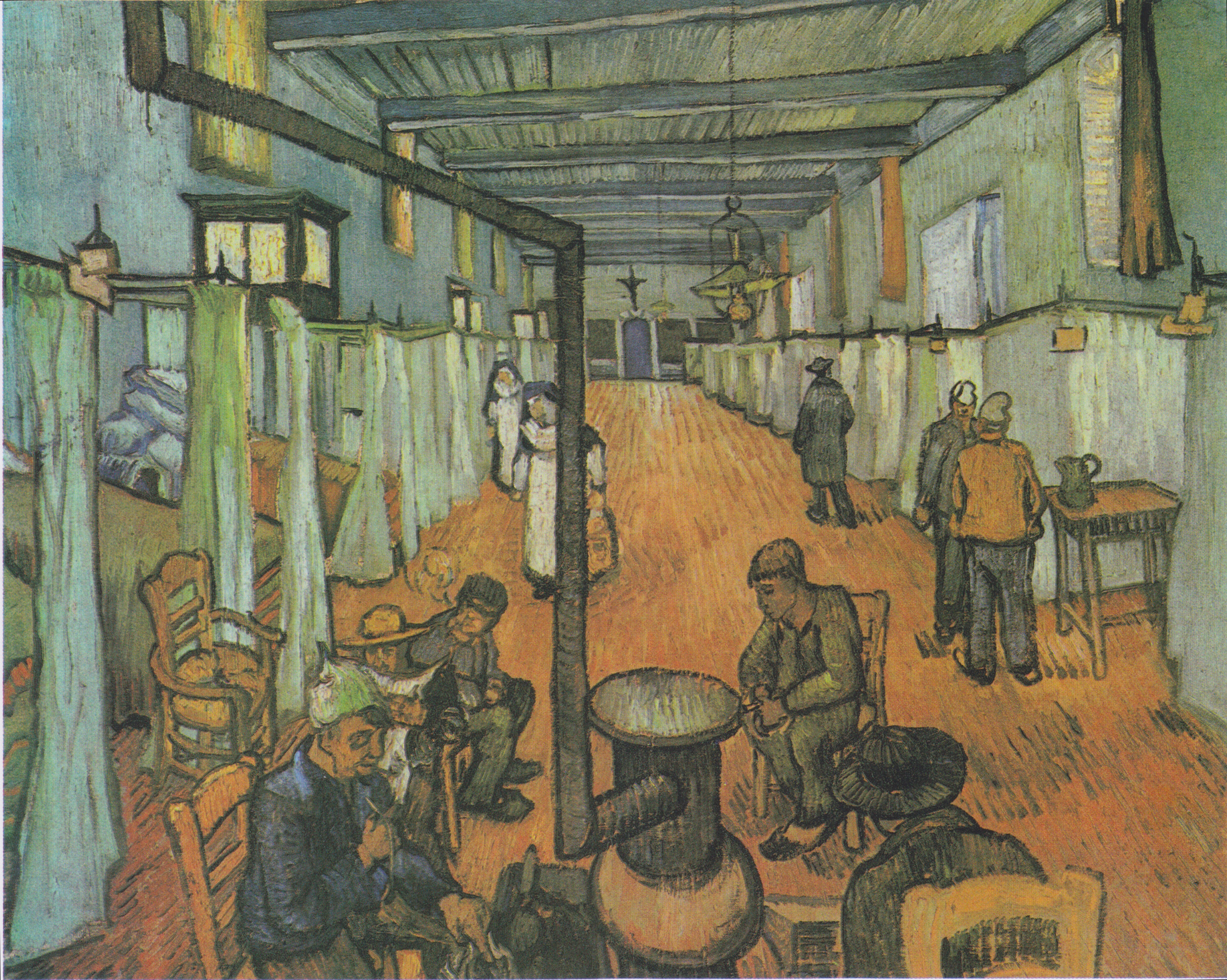 Dormitory in the Hospital in Arles, 1889-04, by Vincent van Gogh