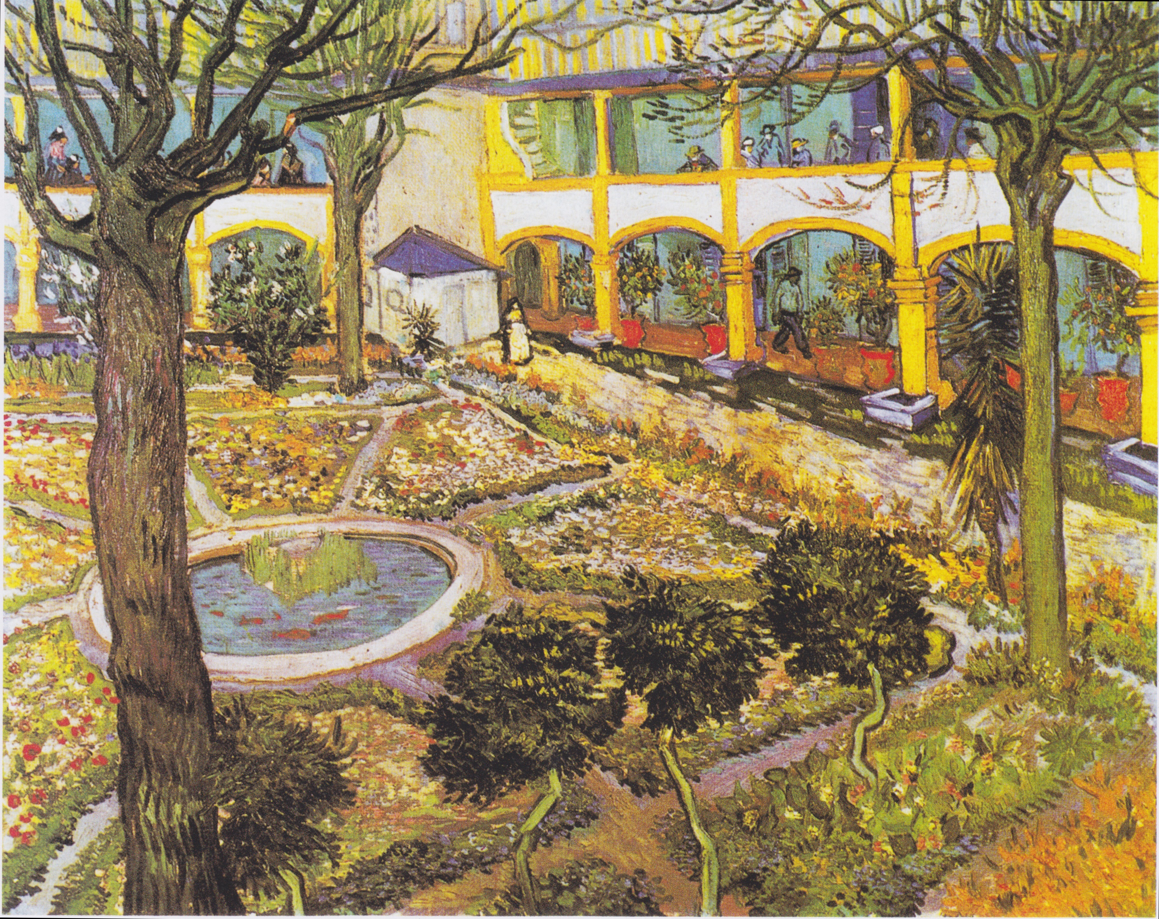 The Courtyard of the Hospital at Arles, 1889-04, by Vincent van Gogh