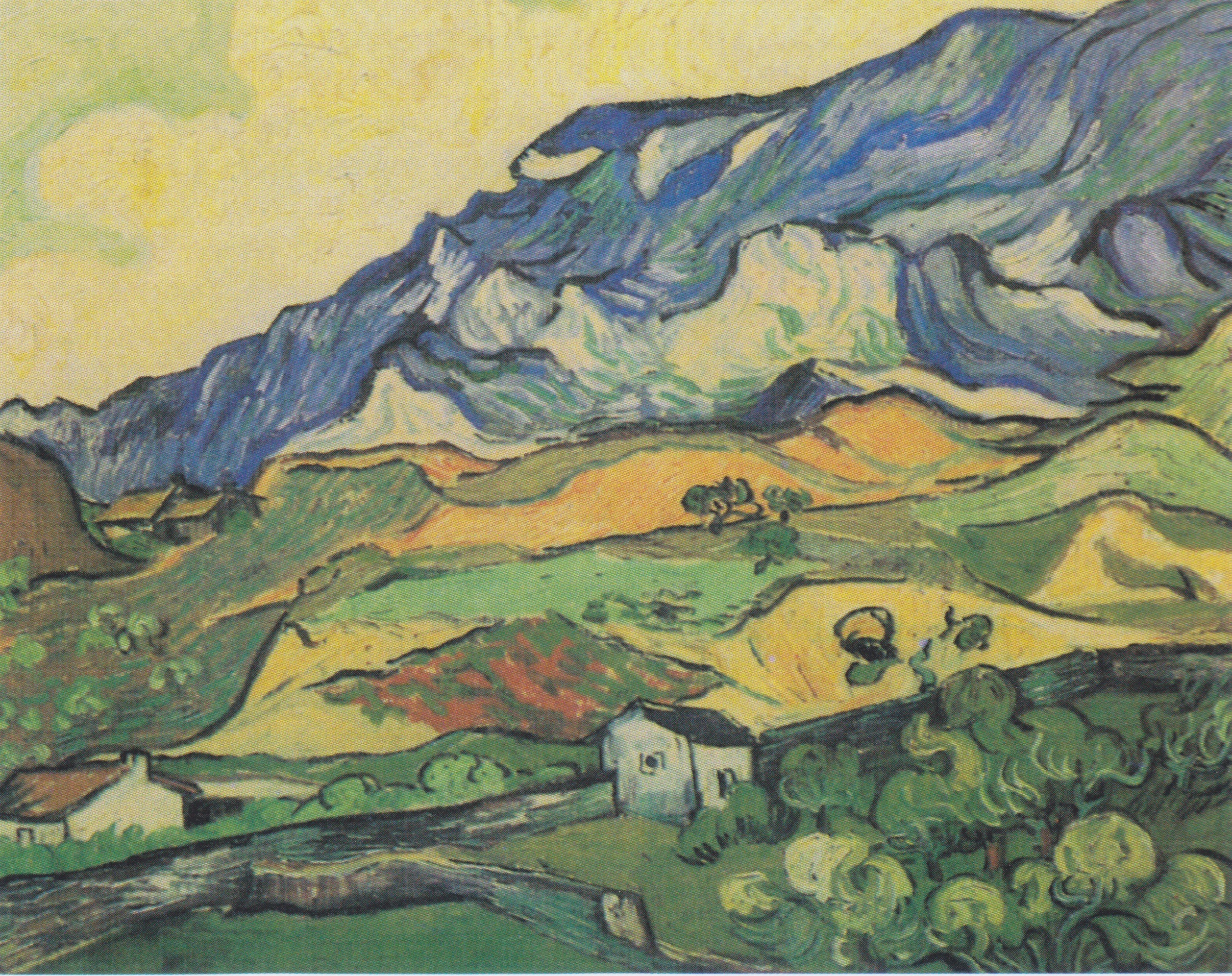 "Les Alpilles", mountain-landscape at Saint-Rémy, 1889, by Vincent van Gogh