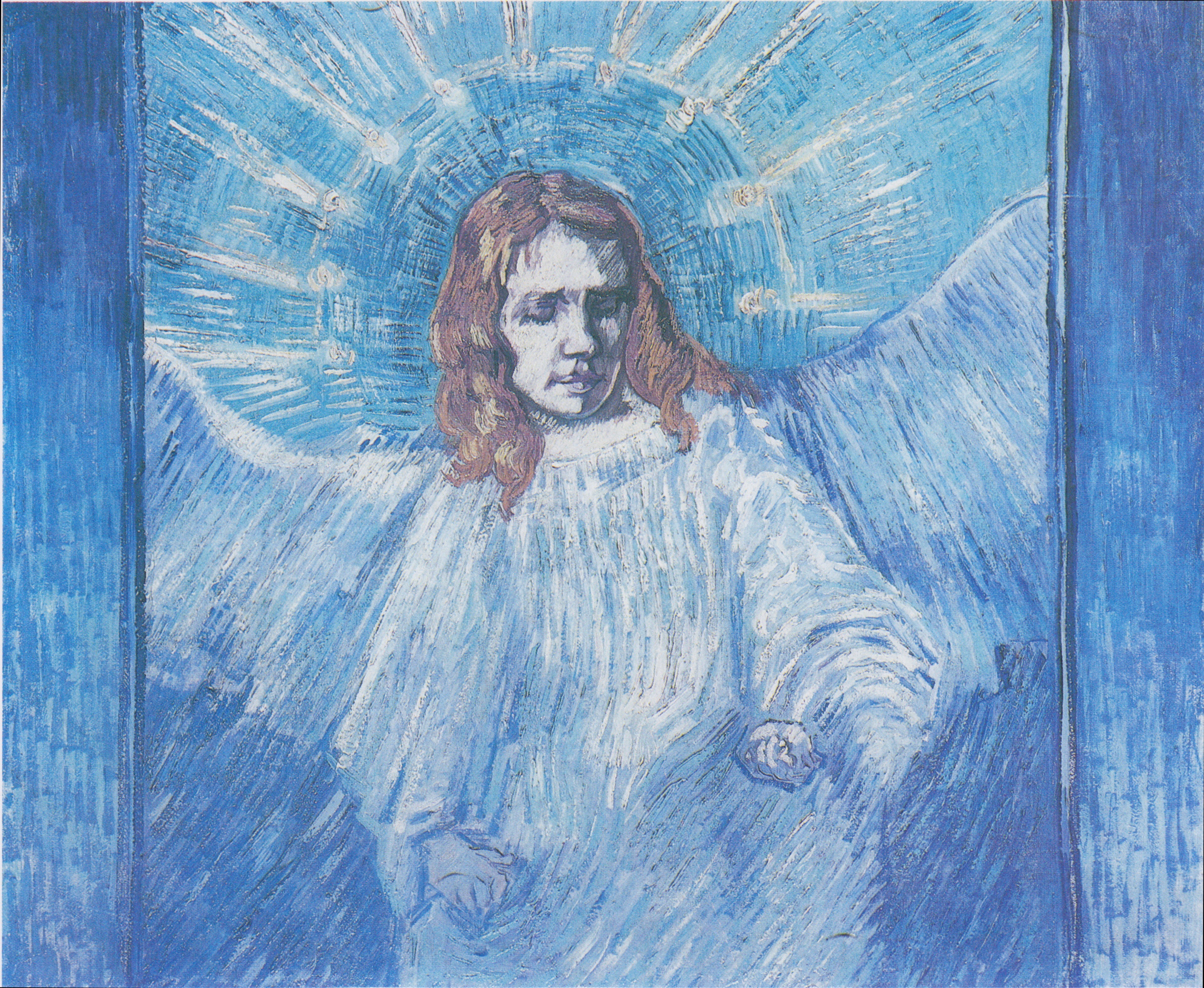 Half Figure of an Angel (after Rembrandt), 1889-09, by Vincent van Gogh