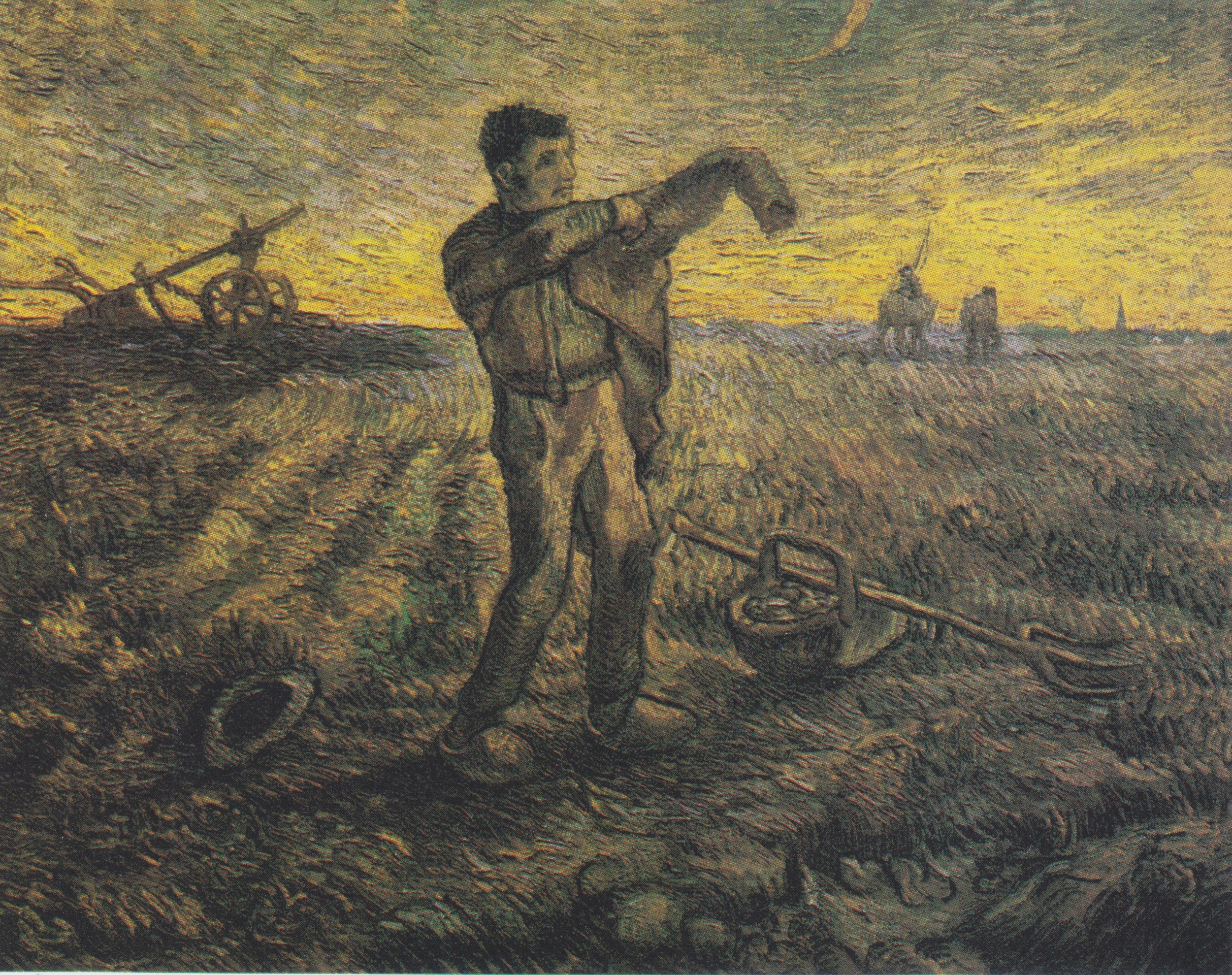 Evening: The End of the Day (after Millet), 1889-11, by Vincent van Gogh