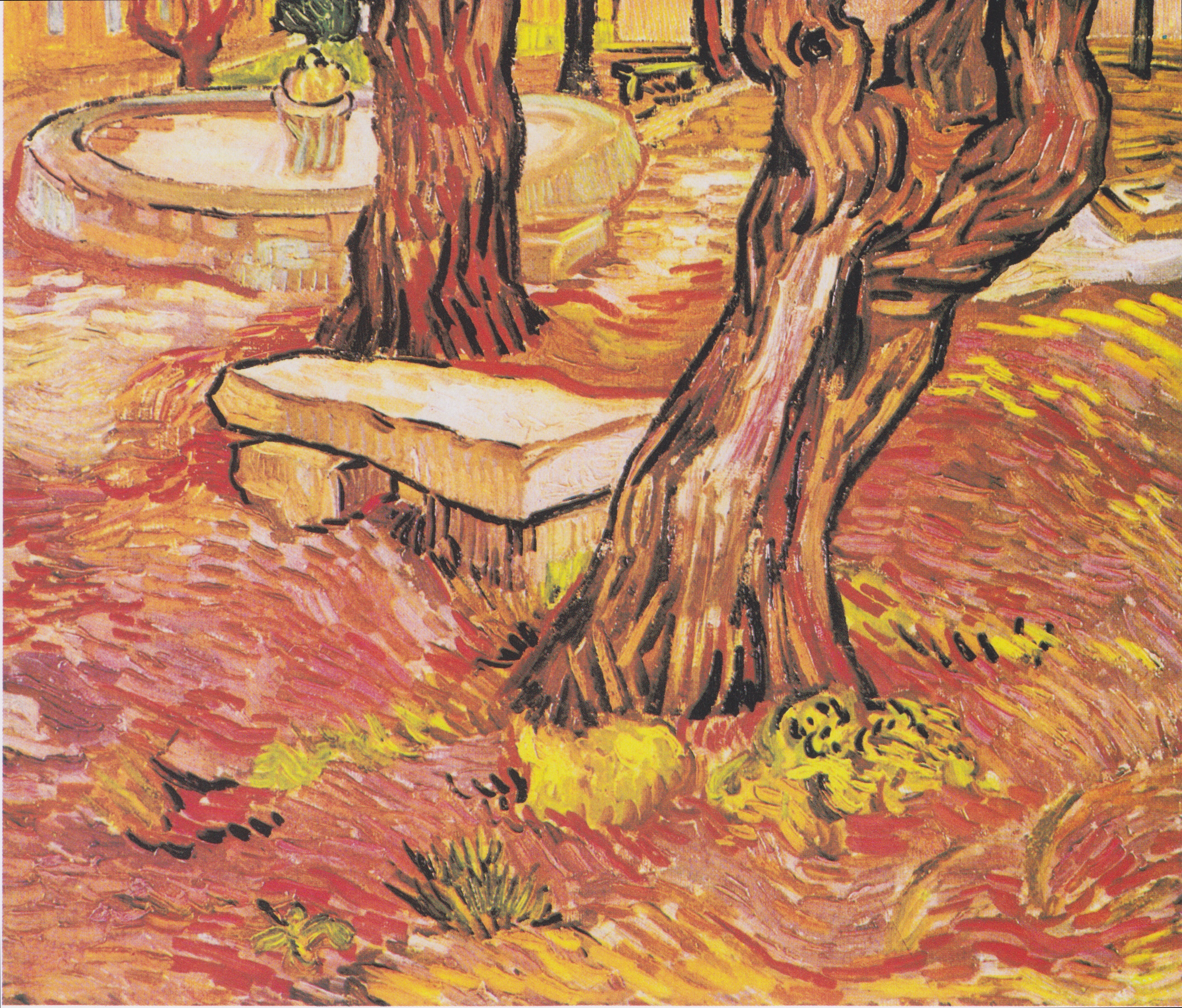 The Stone Bench in the Garden of Saint-Paul Hospital, 1889-11, by Vincent van Gogh