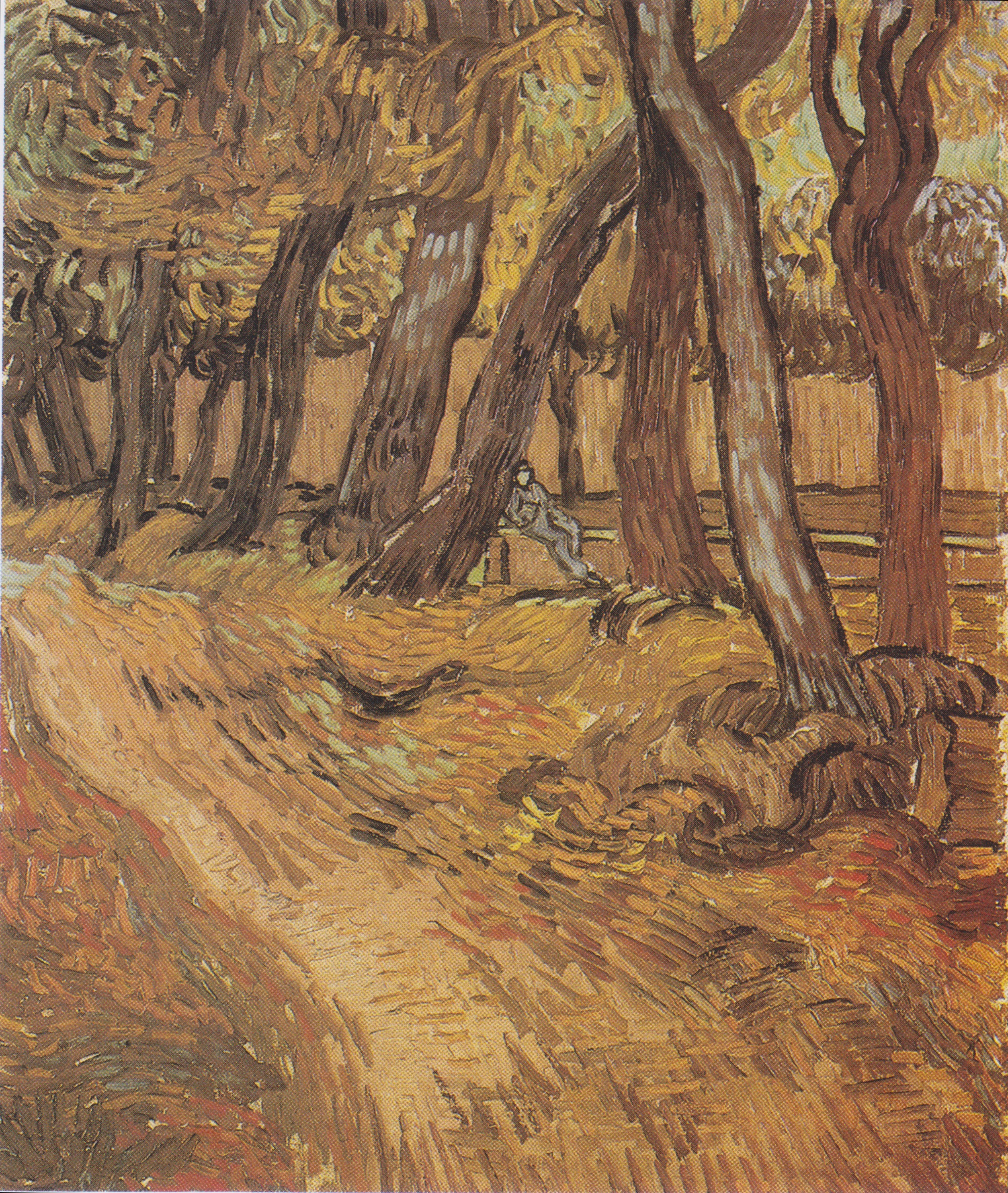 Garden of Saint-Paul Hospital with Figure, The, 1889-11, by Vincent van Gogh