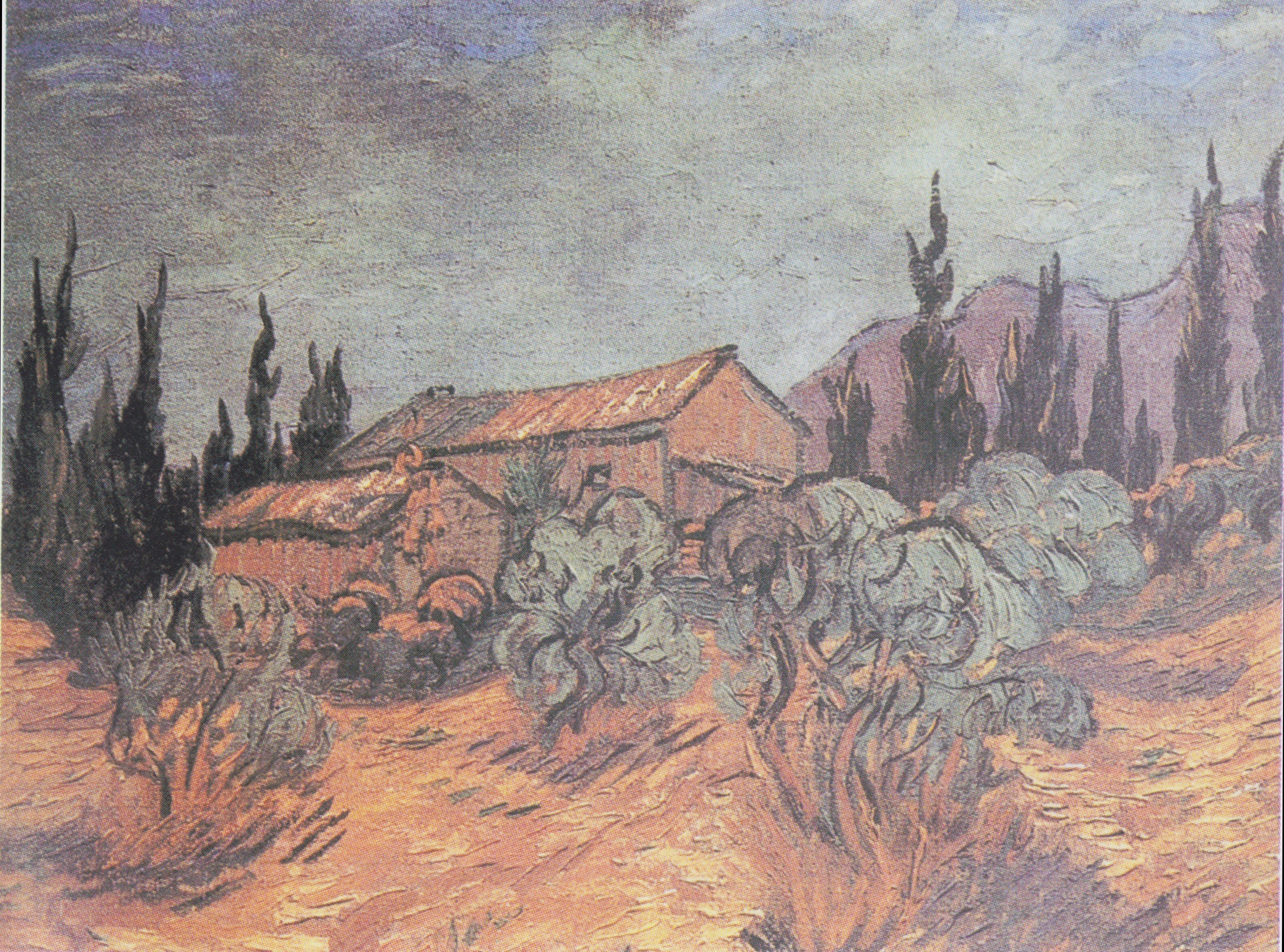 Wooden Sheds, 1889-12, by Vincent van Gogh