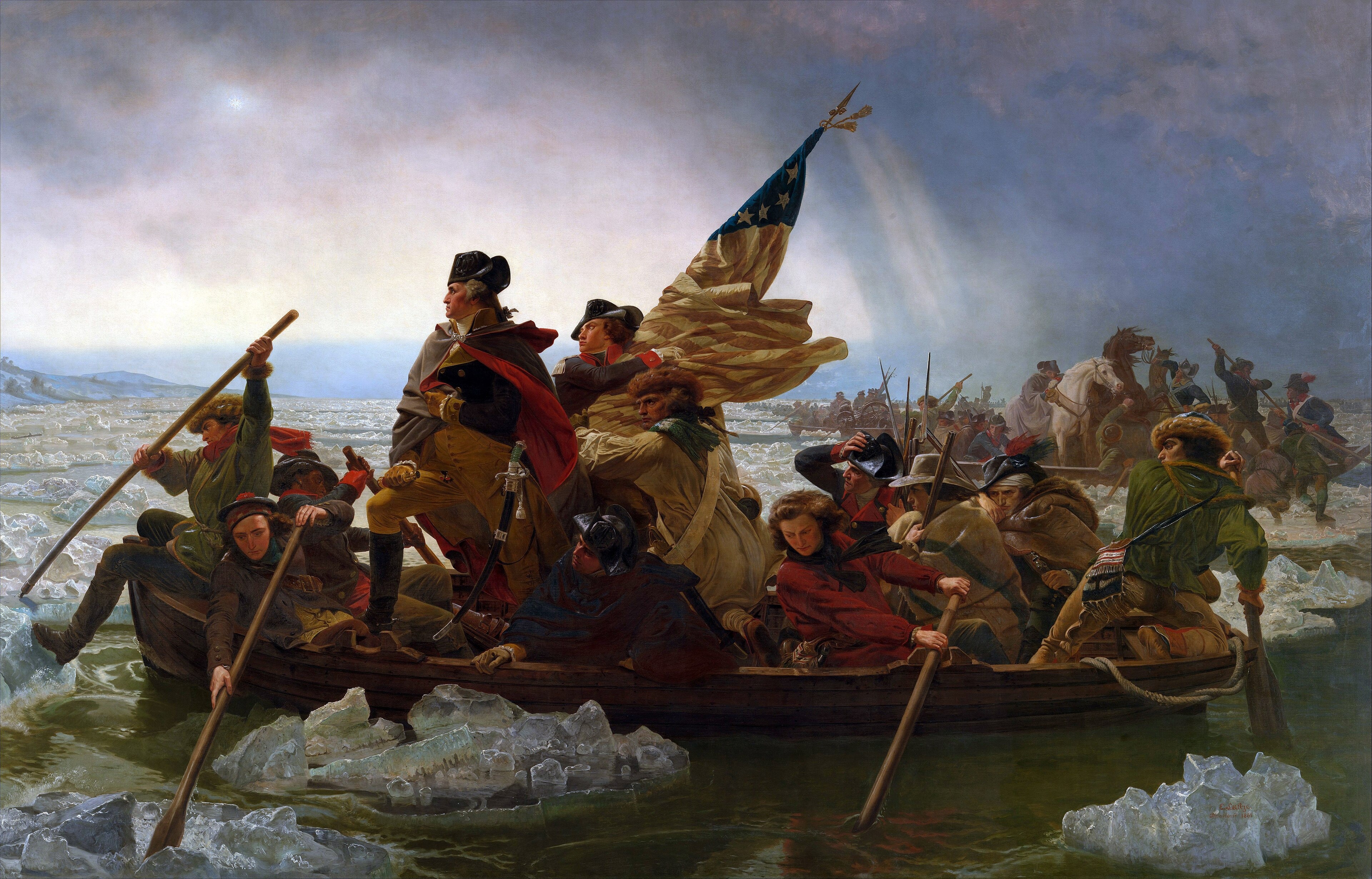 Washington Crossing the Delaware . by Emanuel Leutze