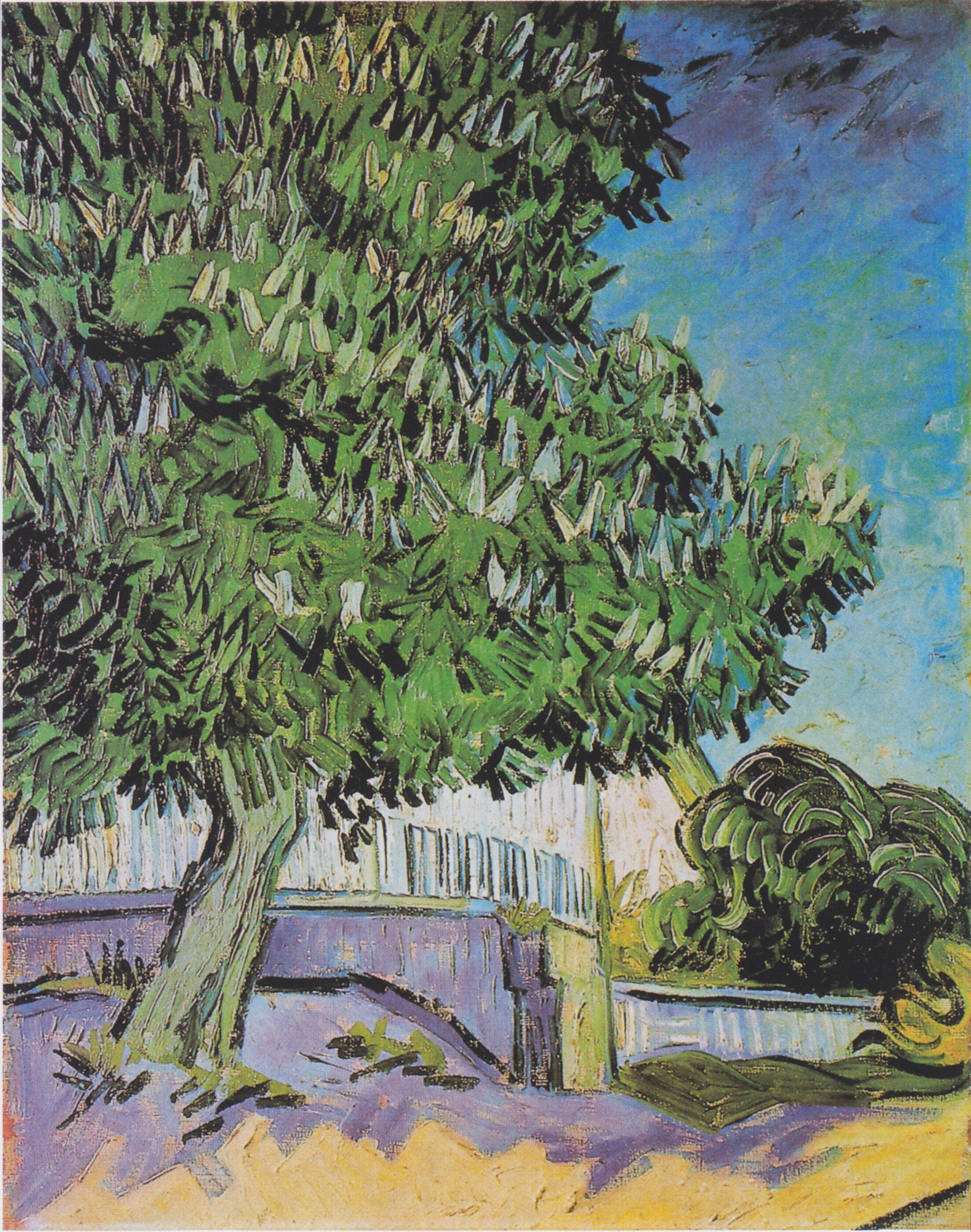 Blossoming chestnut trees, 1890-05-22, by Vincent van Gogh