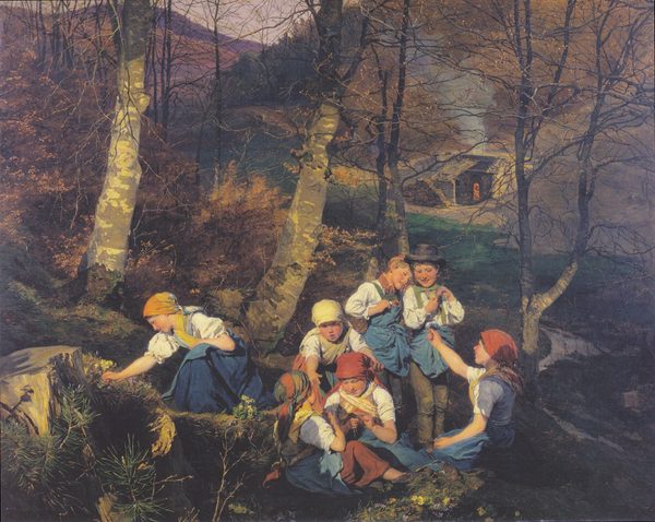 The violets pickers (Early Spring in the Wienerwald) by Ferdinand Georg Waldmüller