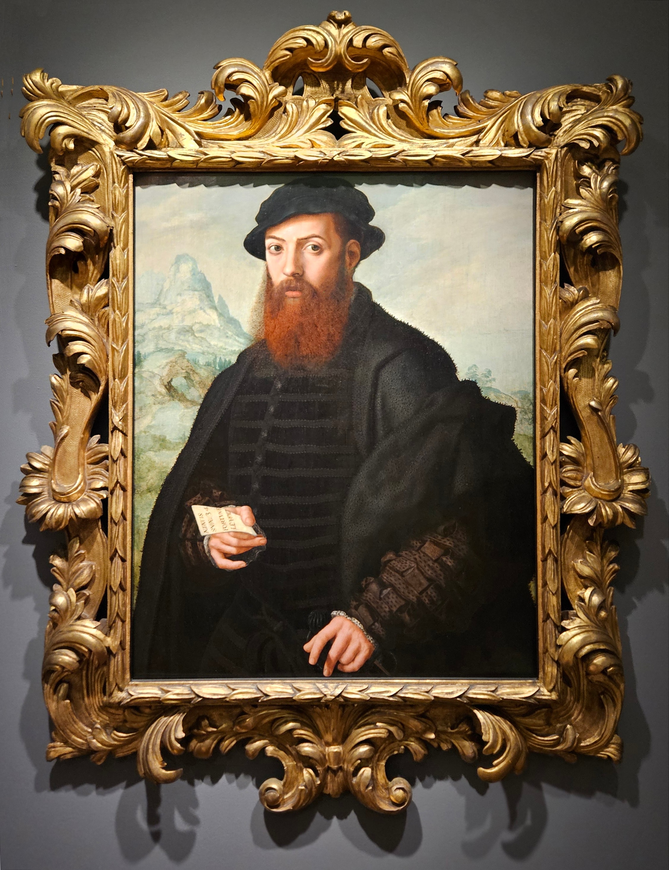 Hemessen - Portrait of a Bearded Gentleman, Aged 34, in Front of an Extensive Landscape by Jan Sanders van Hemessen