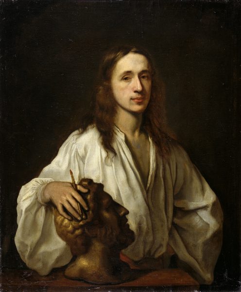 Self-portrait with an Antique Head by Johann Ulrich Mayr