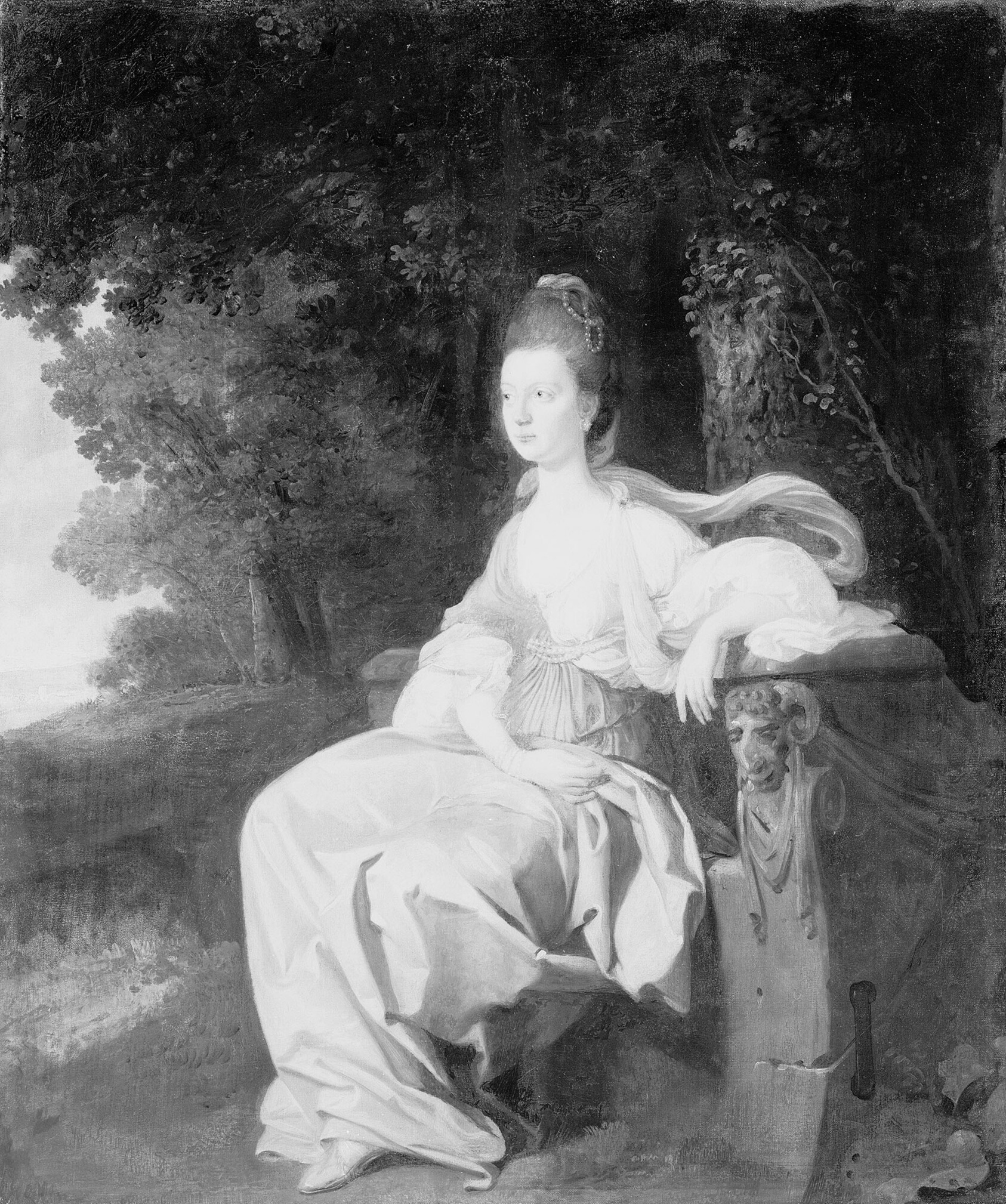 A work made of oil on canvas.