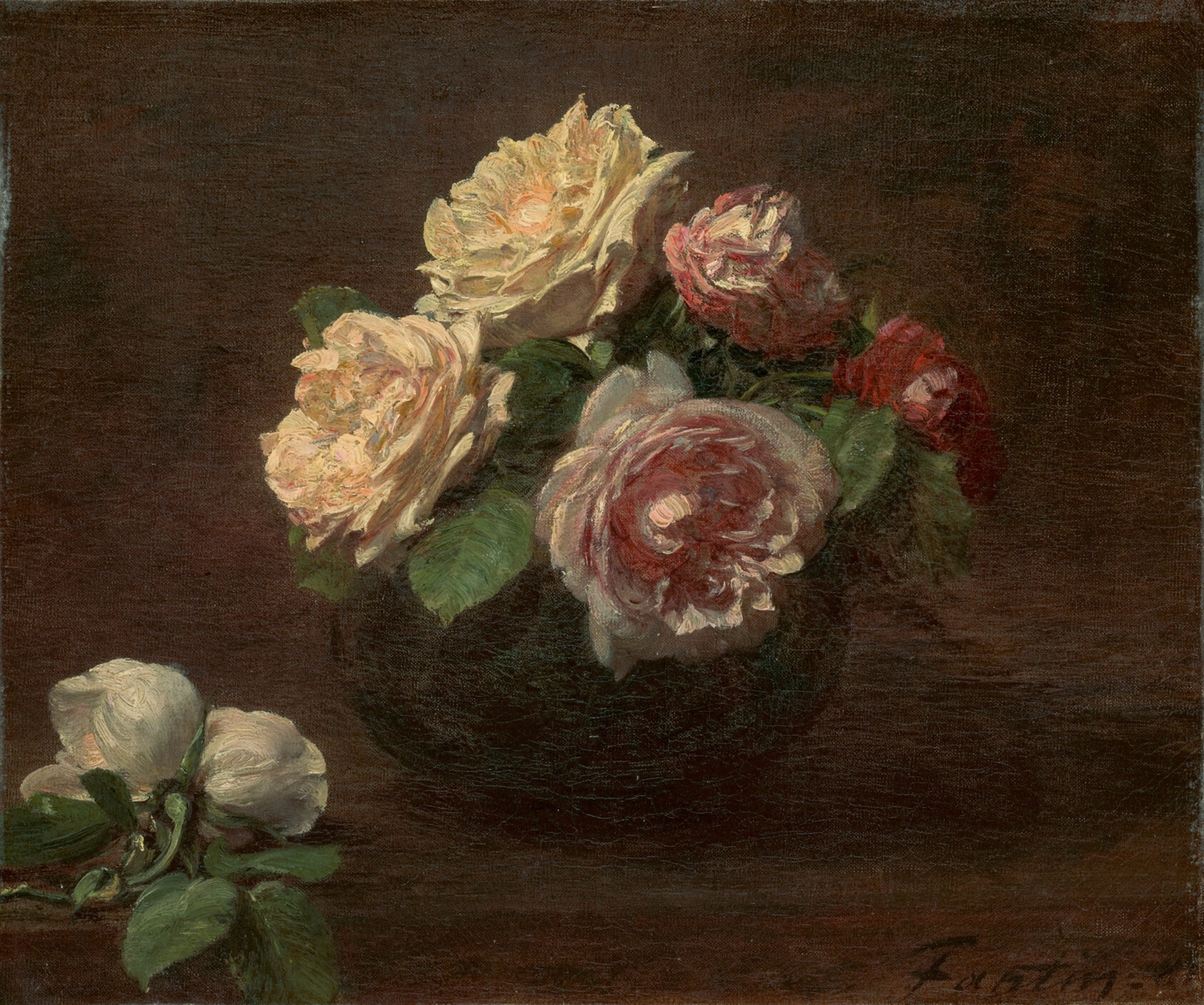 A work made of oil on canvas.