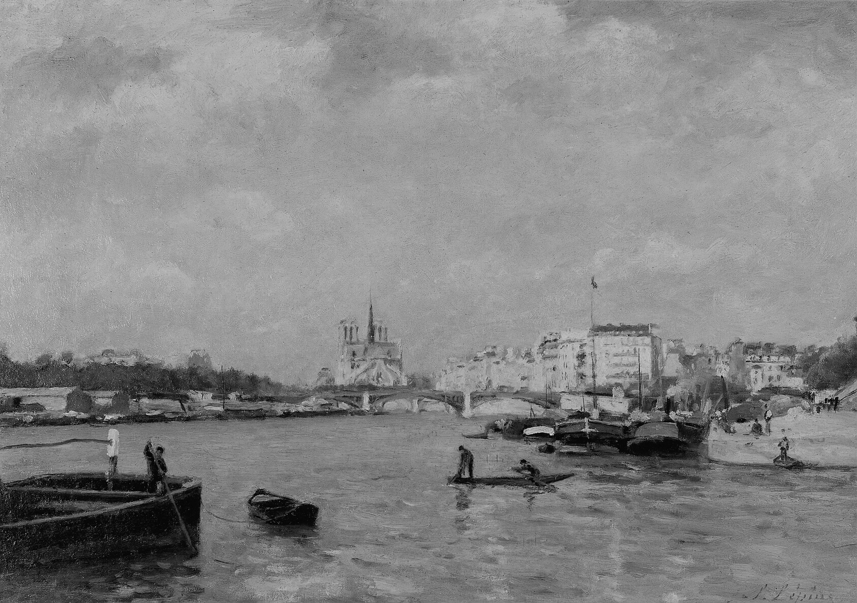 A work made of oil on canvas.