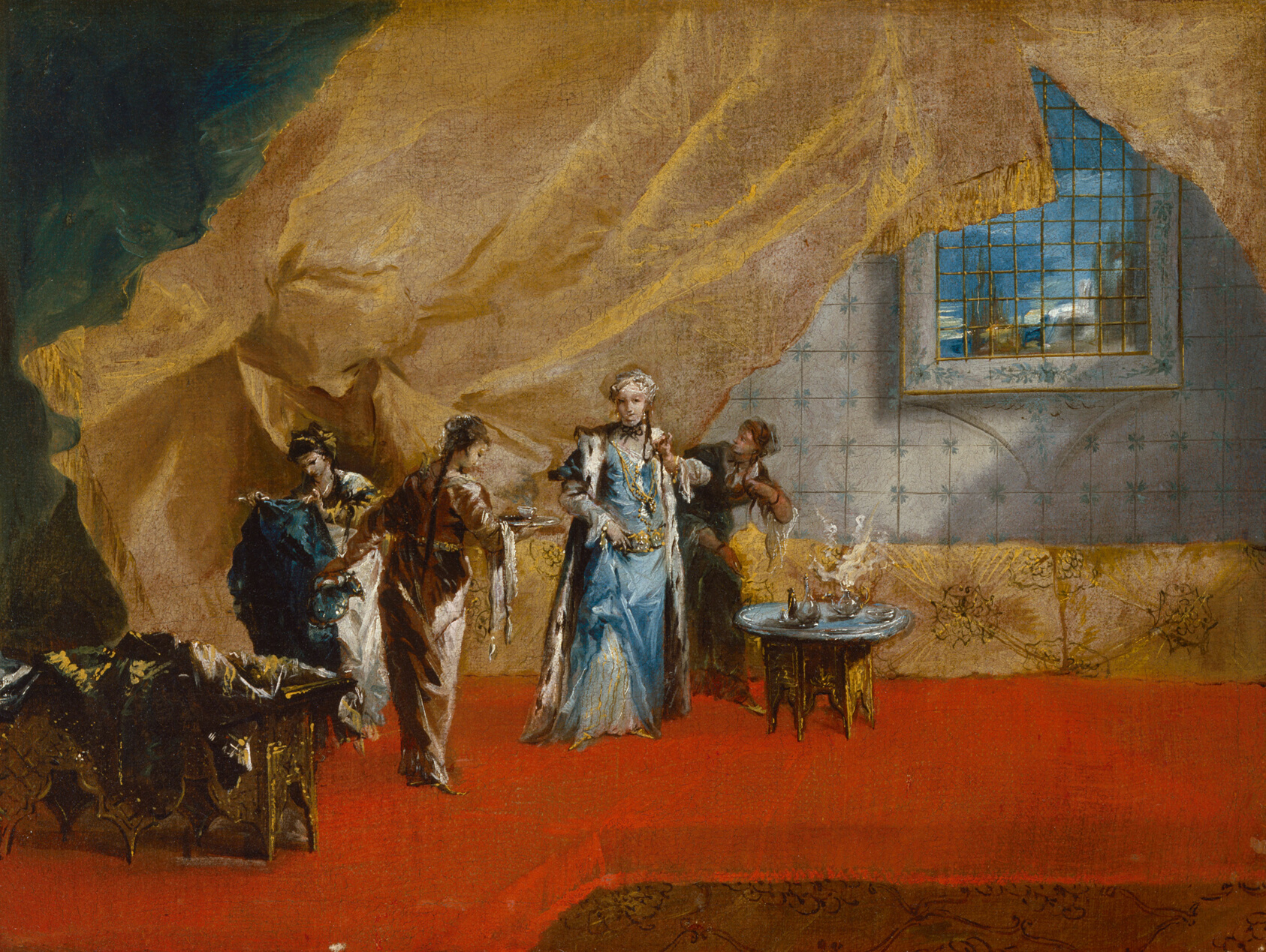 A work made of oil on canvas.