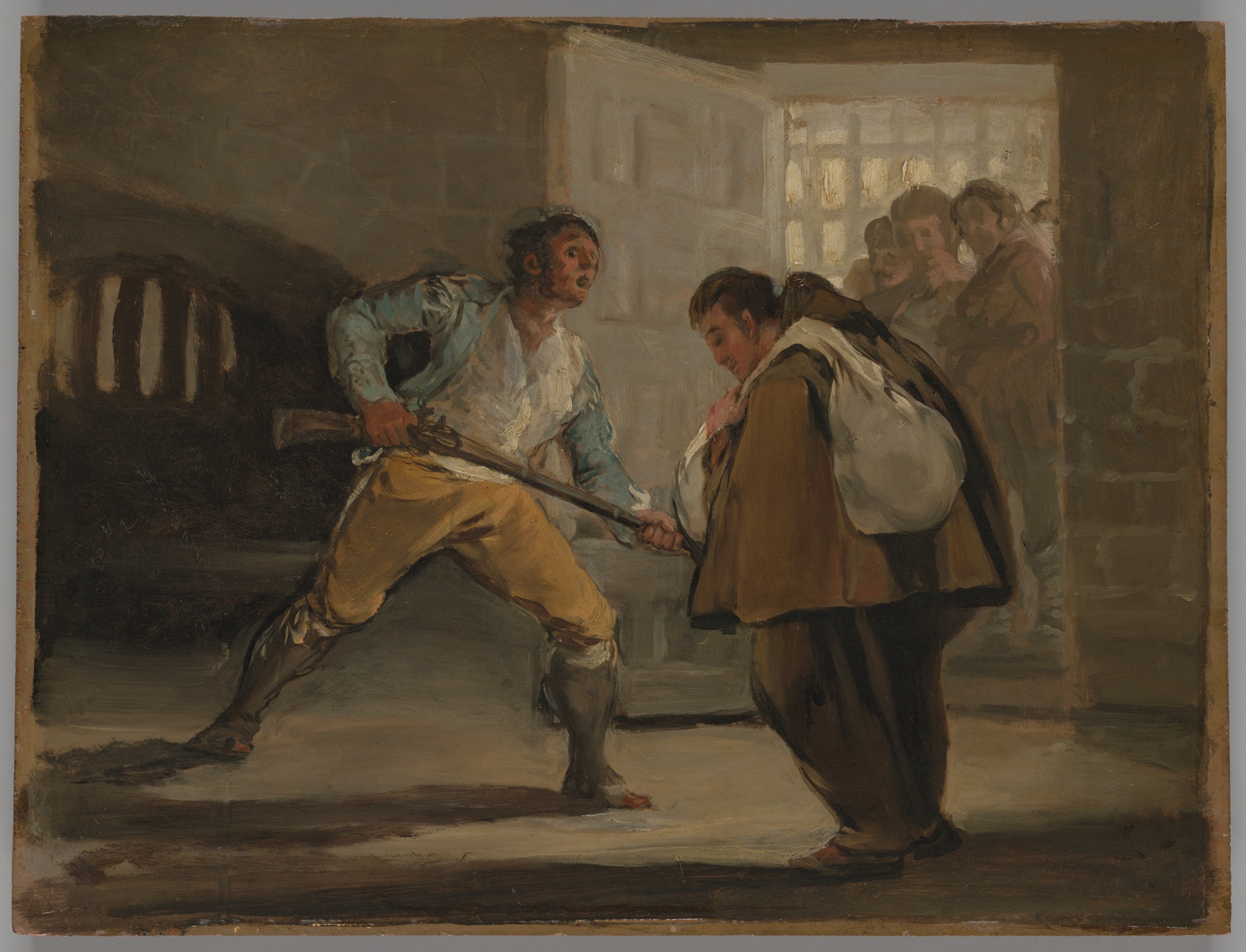 A work made of oil on panel.