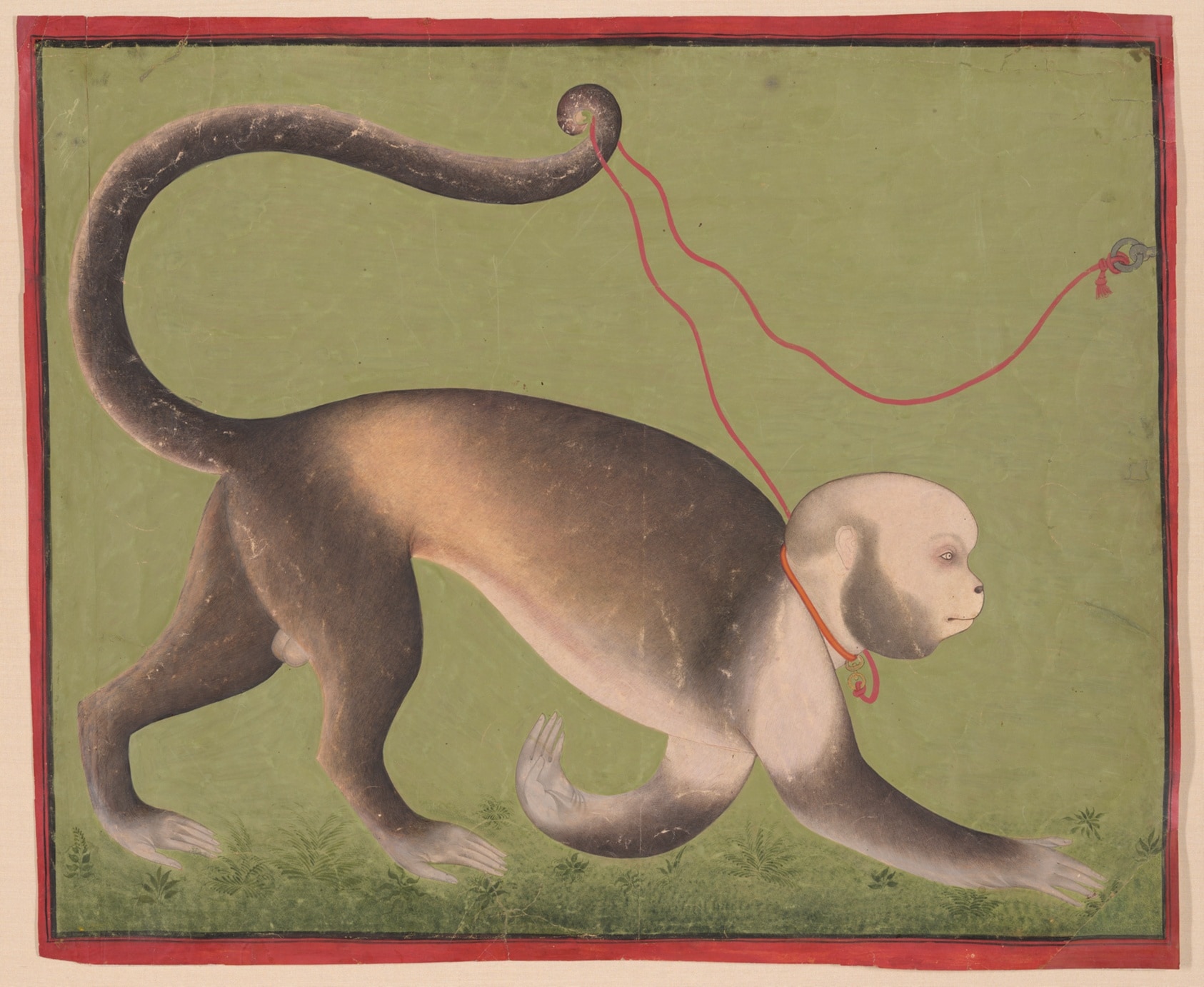A work made of opaque watercolor and gold on paper.