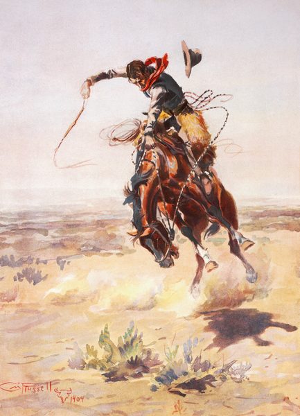Charles Marion Russell - A bad hoss (1904) by Charles Marion Russell