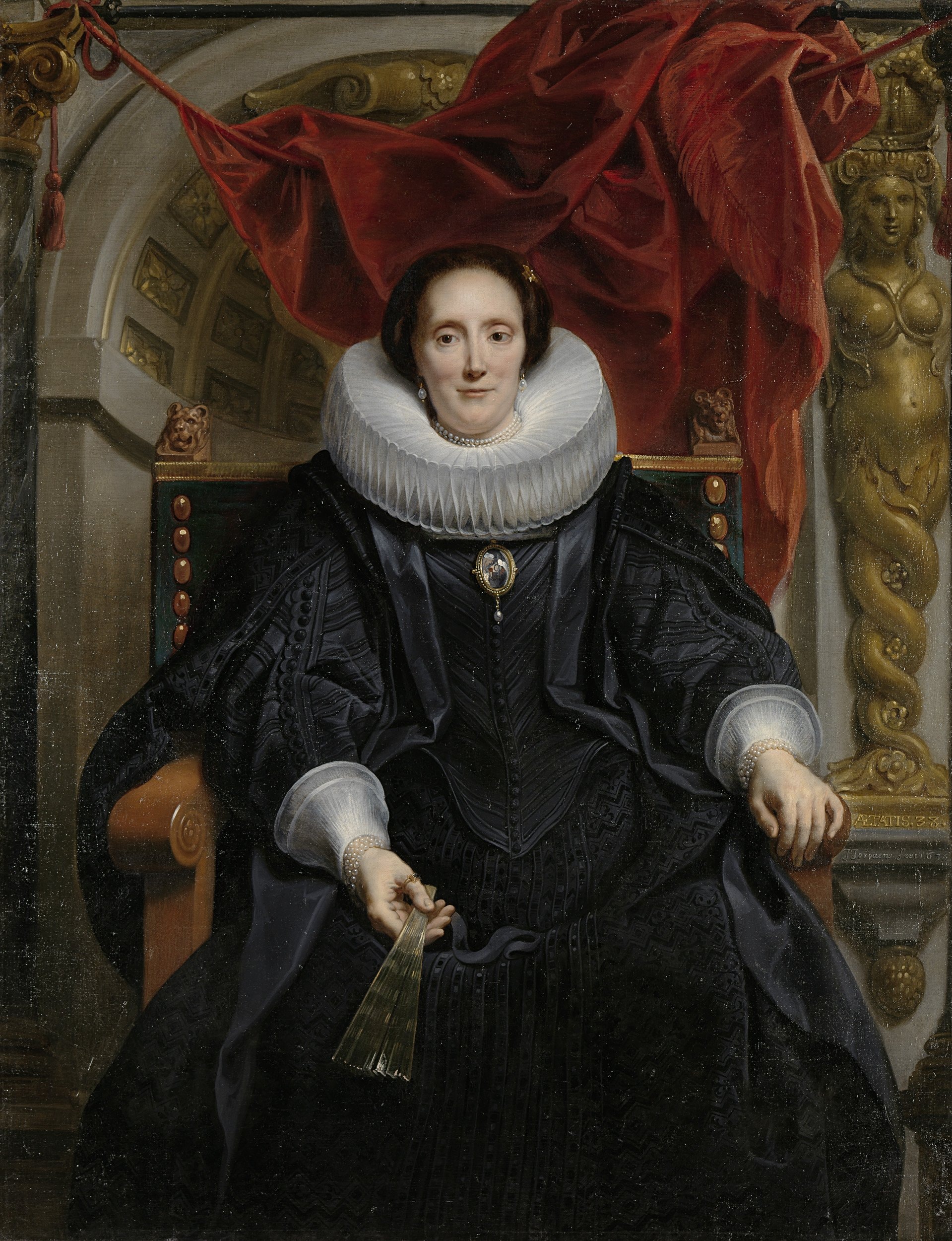 Portrait of Catharina Behaghel (1597-1666), wife of Rogier Le Witer by Jacob Jordaens