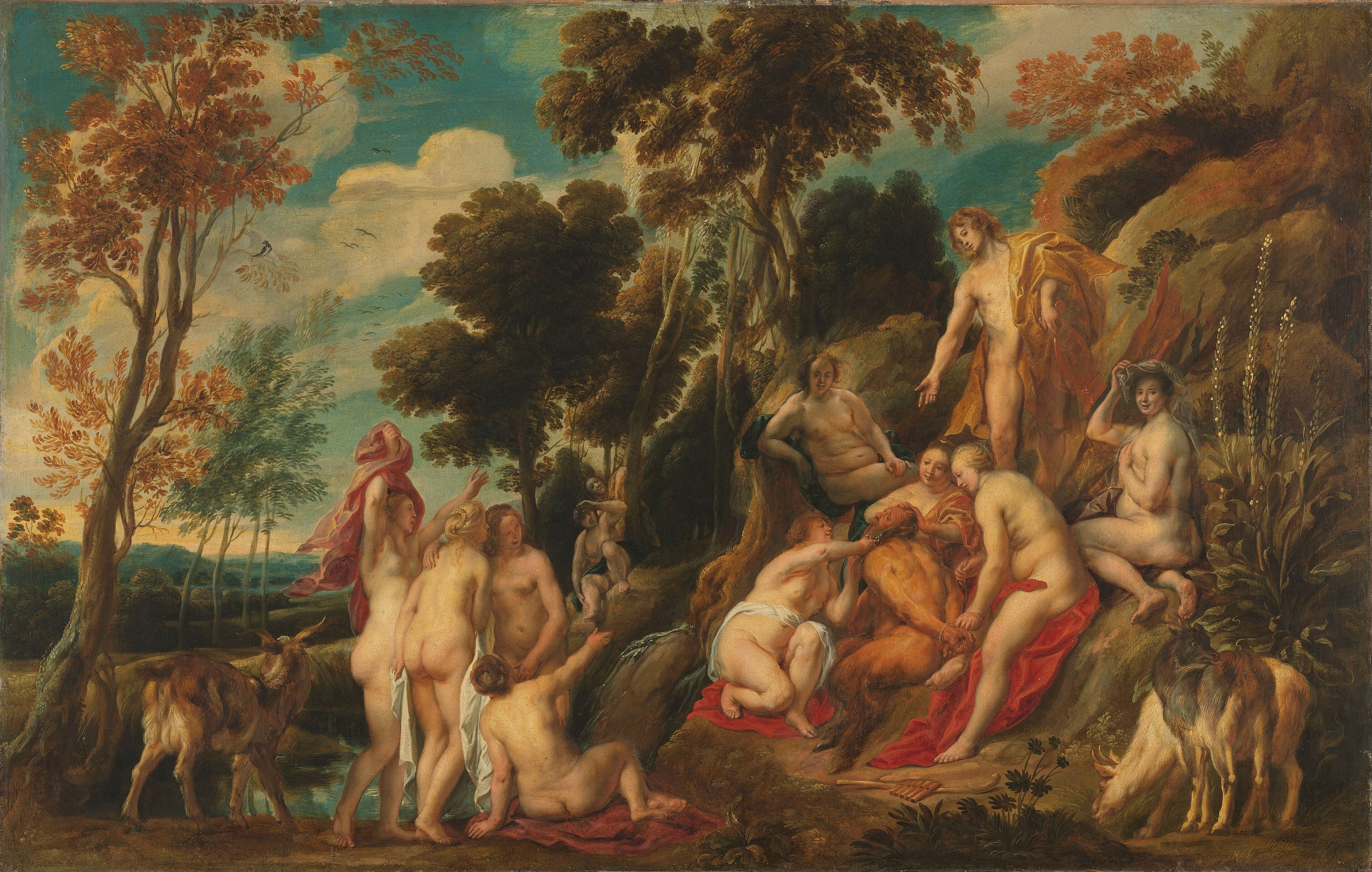 Nymphs Cutting Off Pan'sBeard by Jacob Jordaens