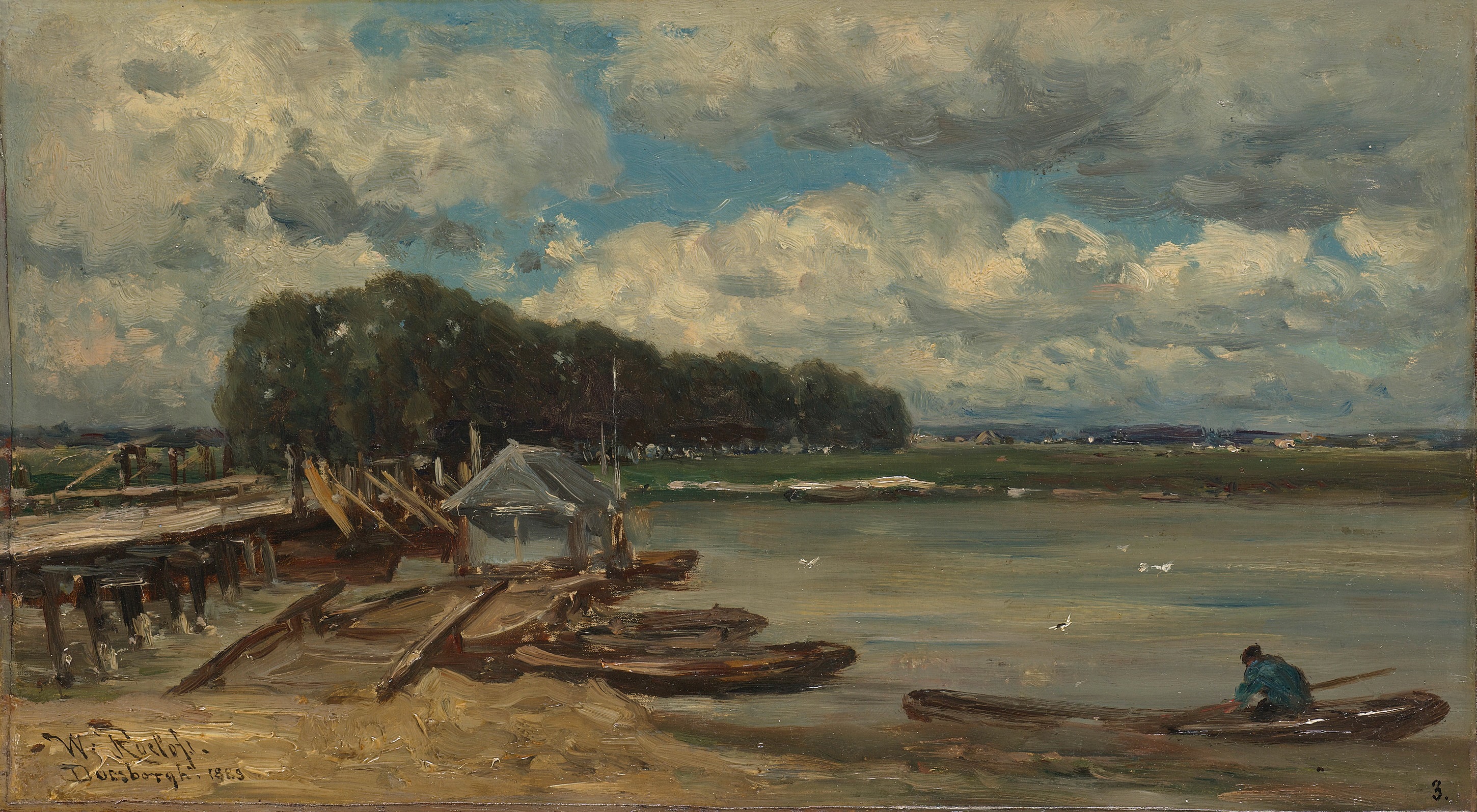 The Bridge over the River IJssel at Doesburg by Willem Roelofs
