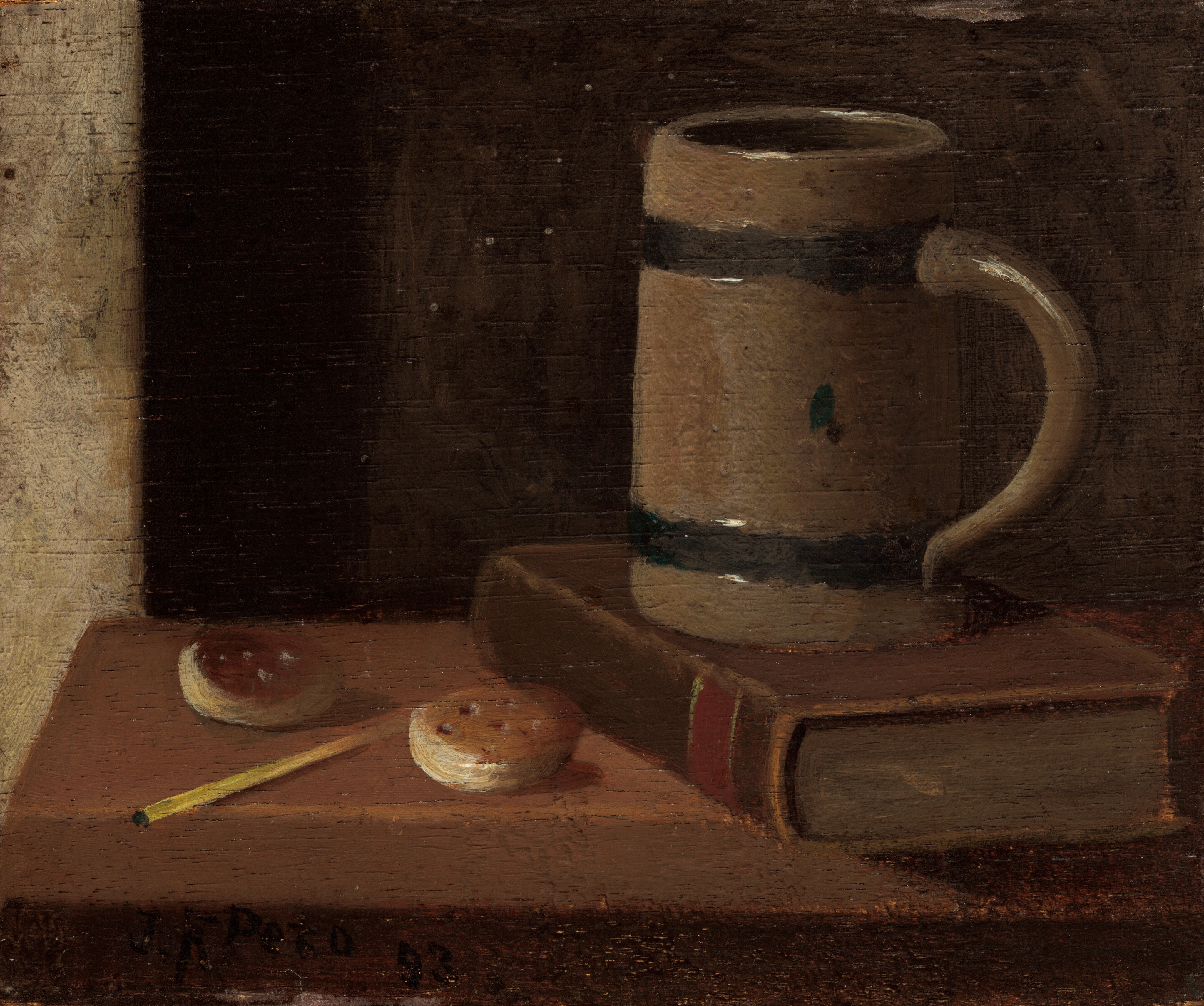 Mug, Book, Biscuits, and Match