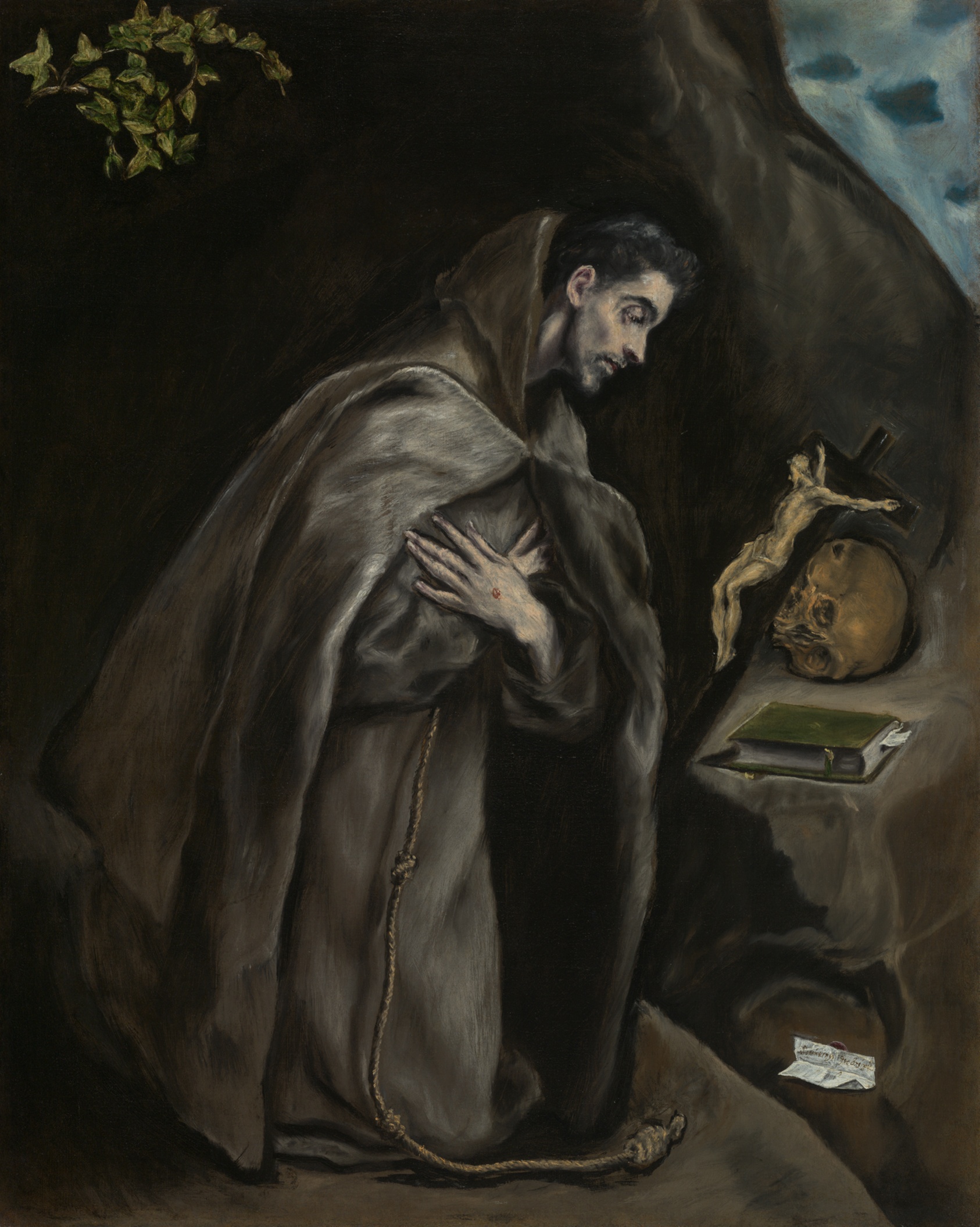 A work made of oil on canvas.