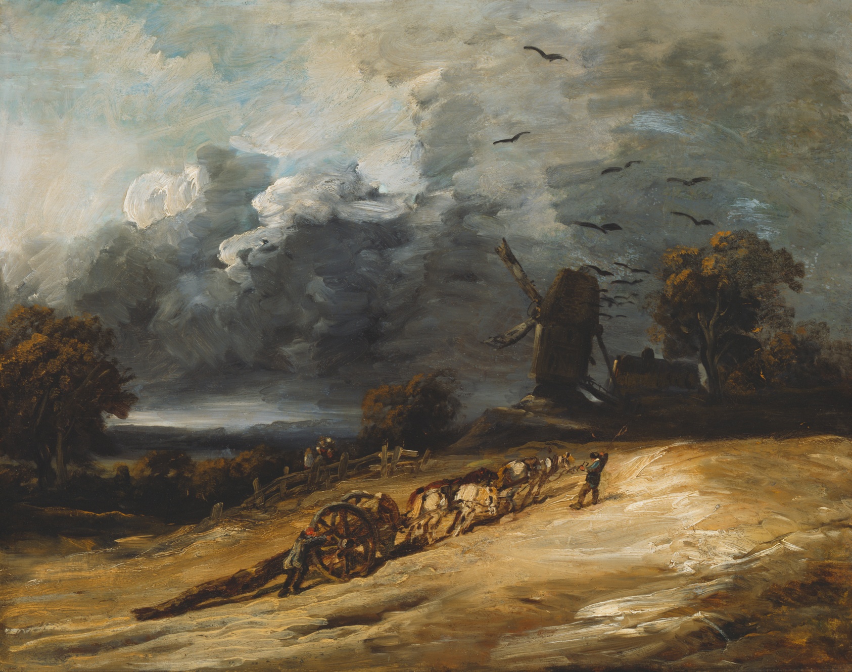 A work made of oil on panel.