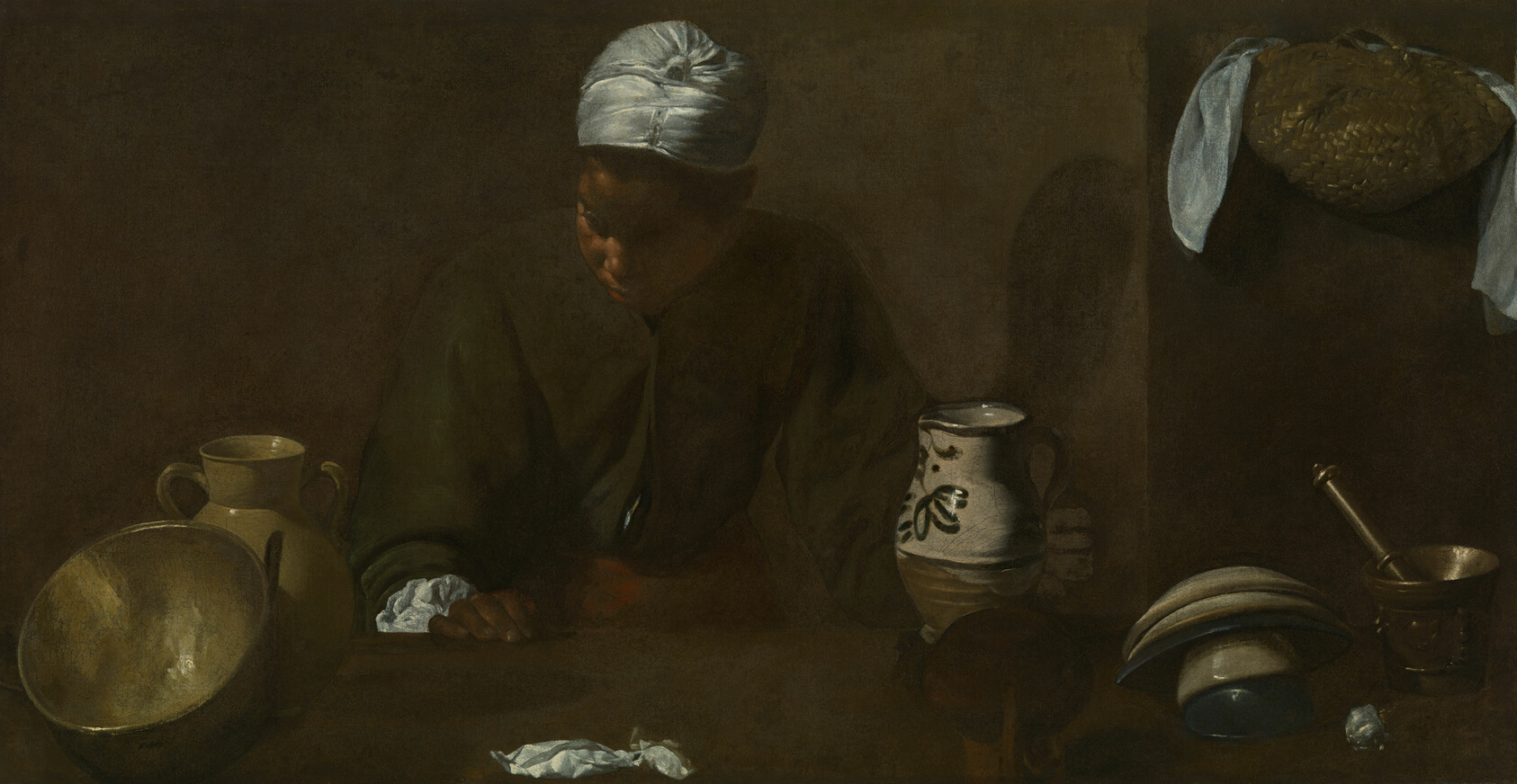 A work made of oil on canvas.