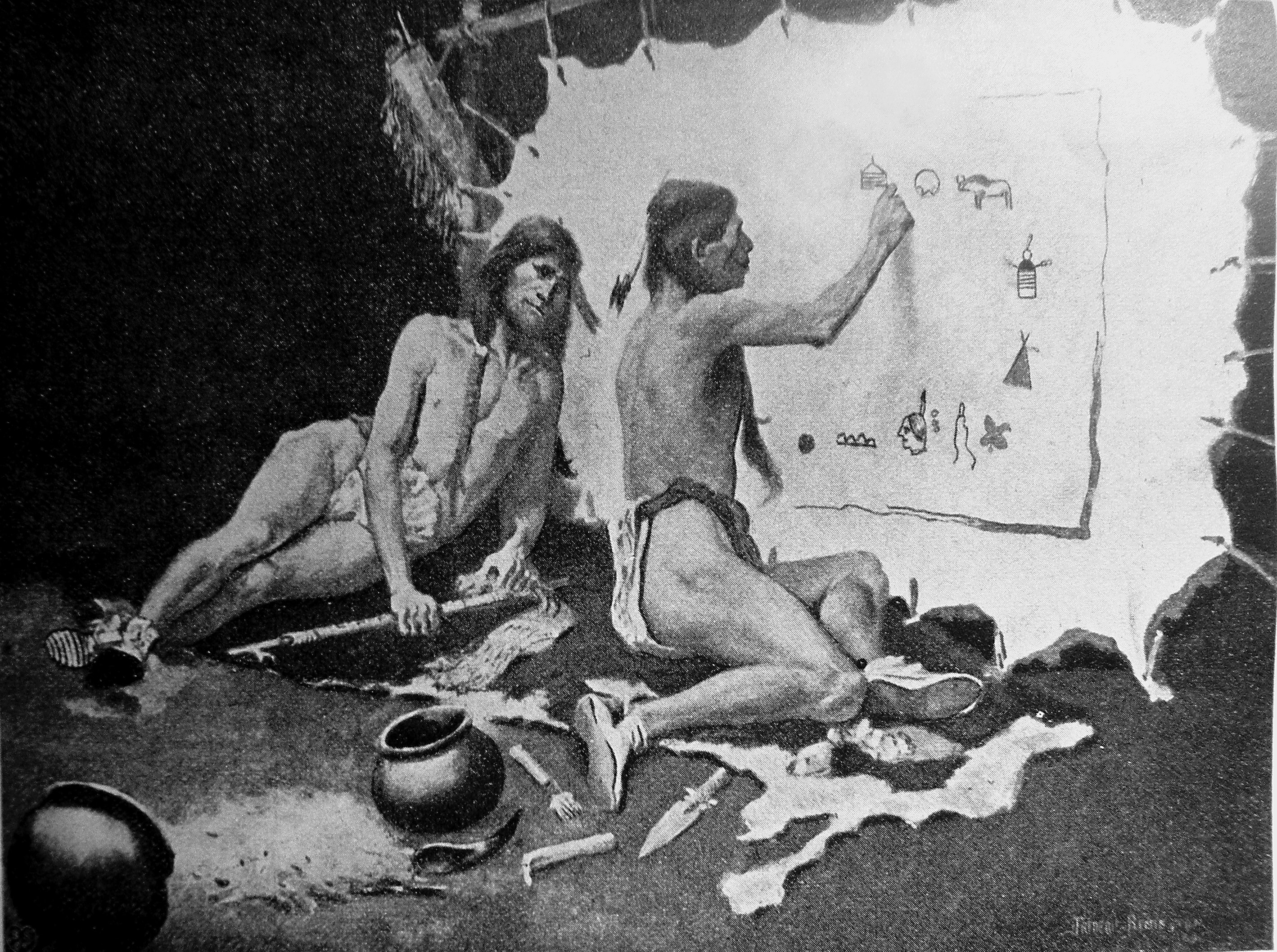 Гайавата создаёт азбуку by Frederic Remington
