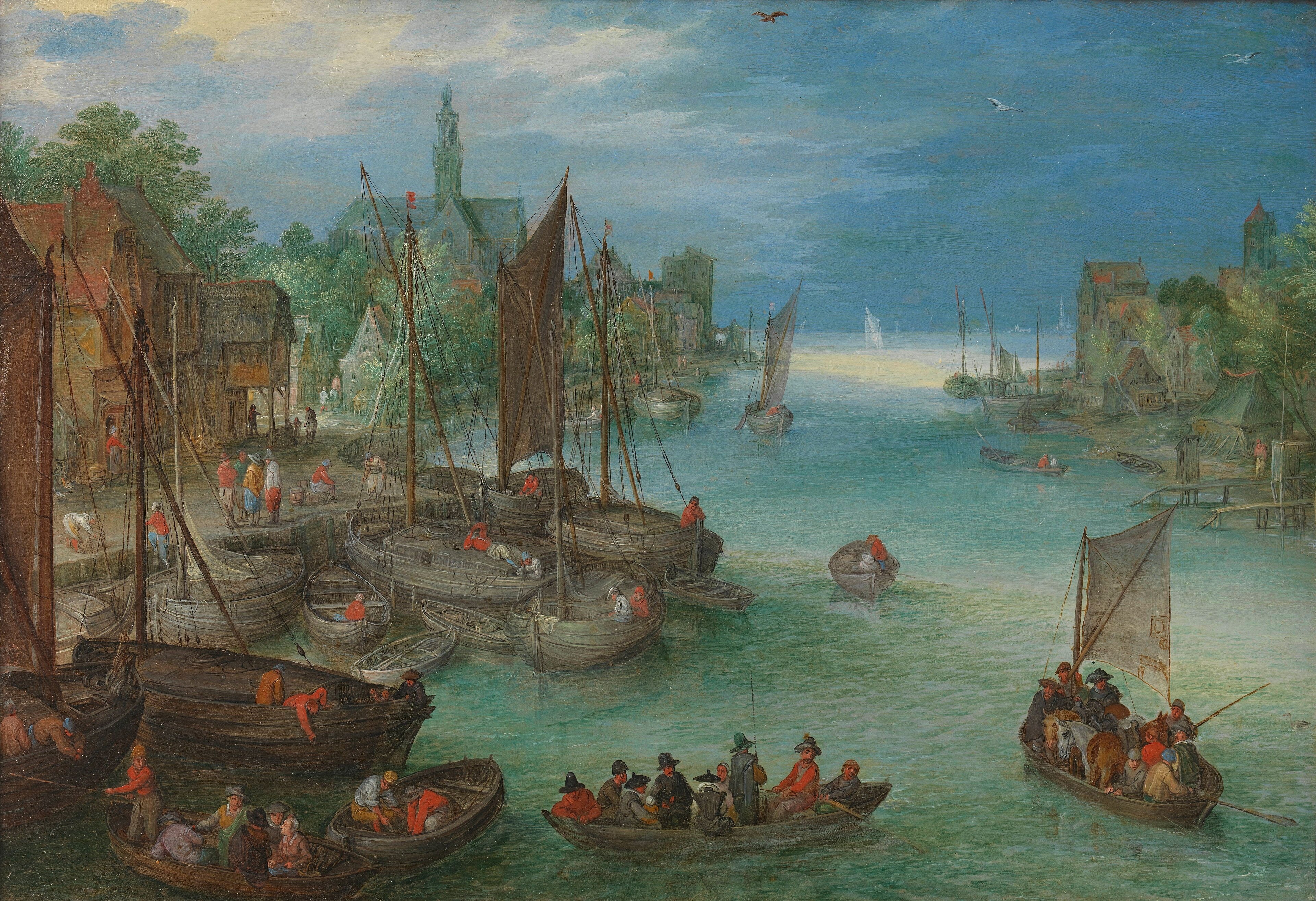 View of a City along a River by Jan Brueghel the Elder