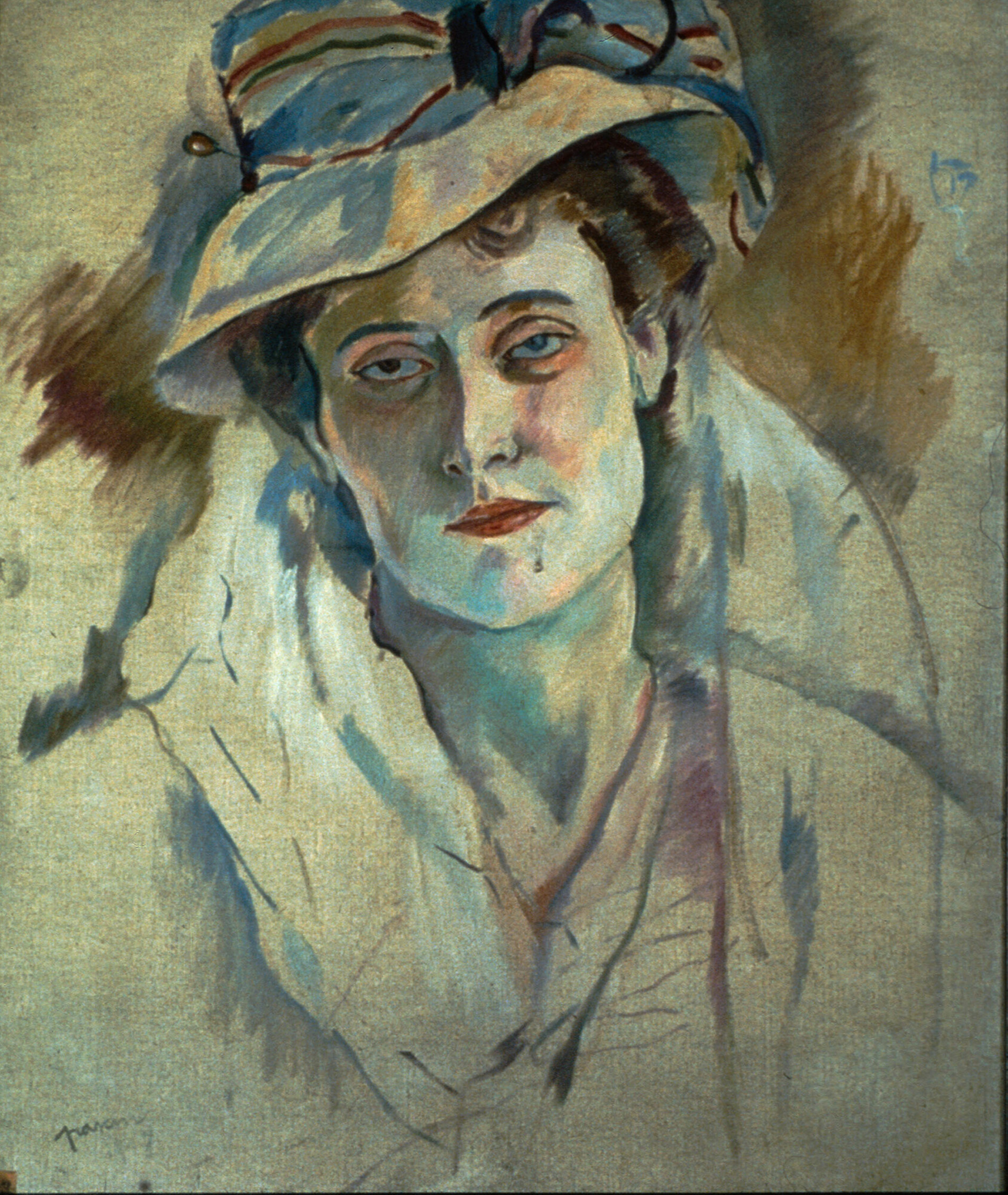 A work made of oil on canvas.