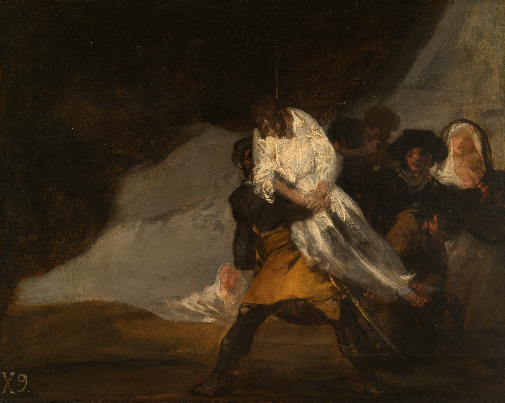 A work made of oil on panel.