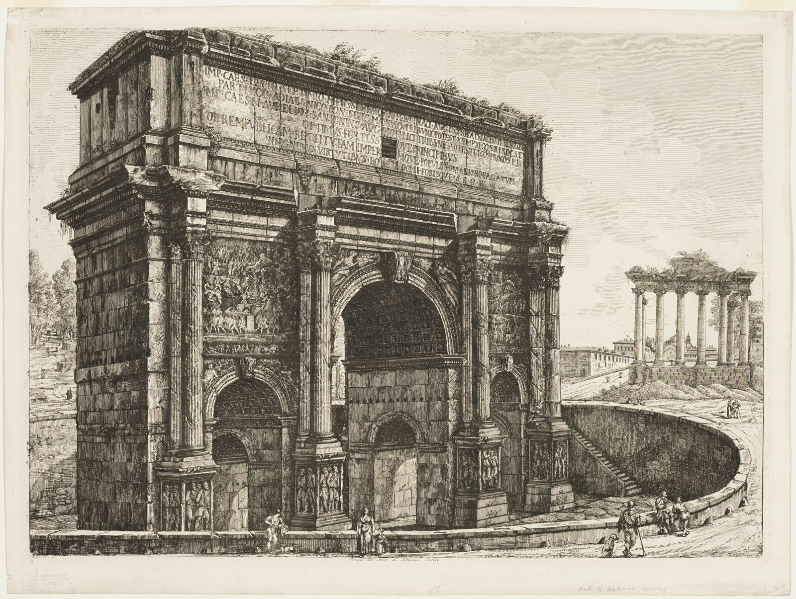 A work made of etching on off-white wove paper.