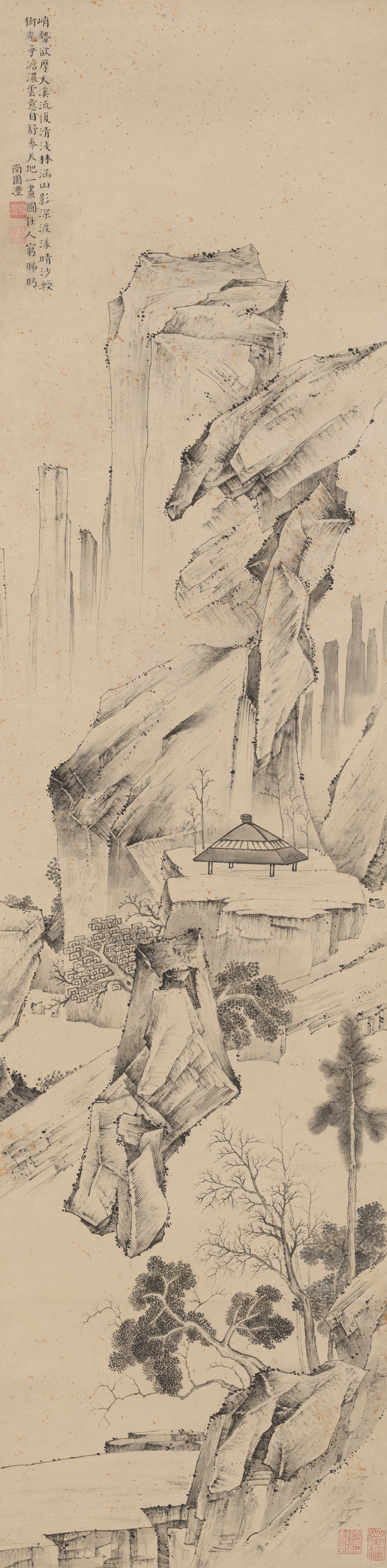 A work made of hanging scroll; ink on paper.