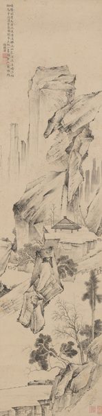 A work made of hanging scroll; ink on paper.