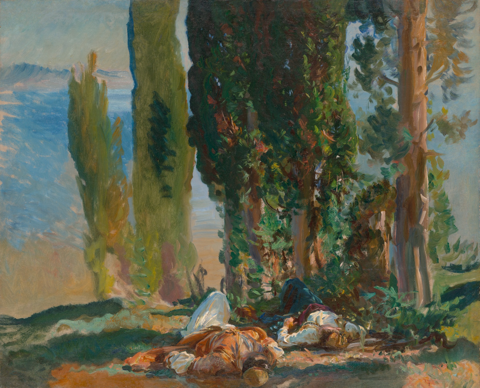 A work made of oil on canvas.