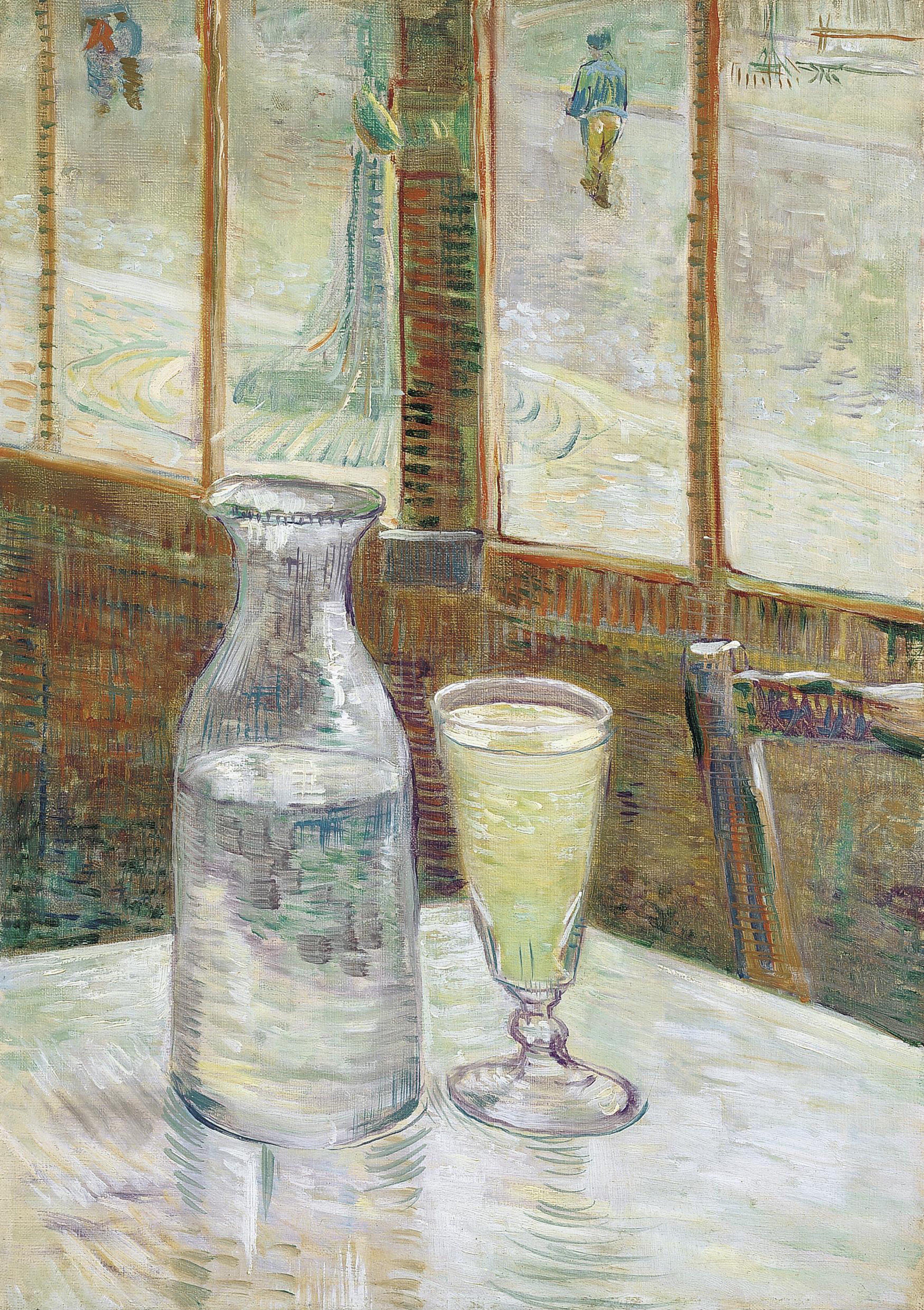 Café table with absinth, 1887, by Vincent van Gogh