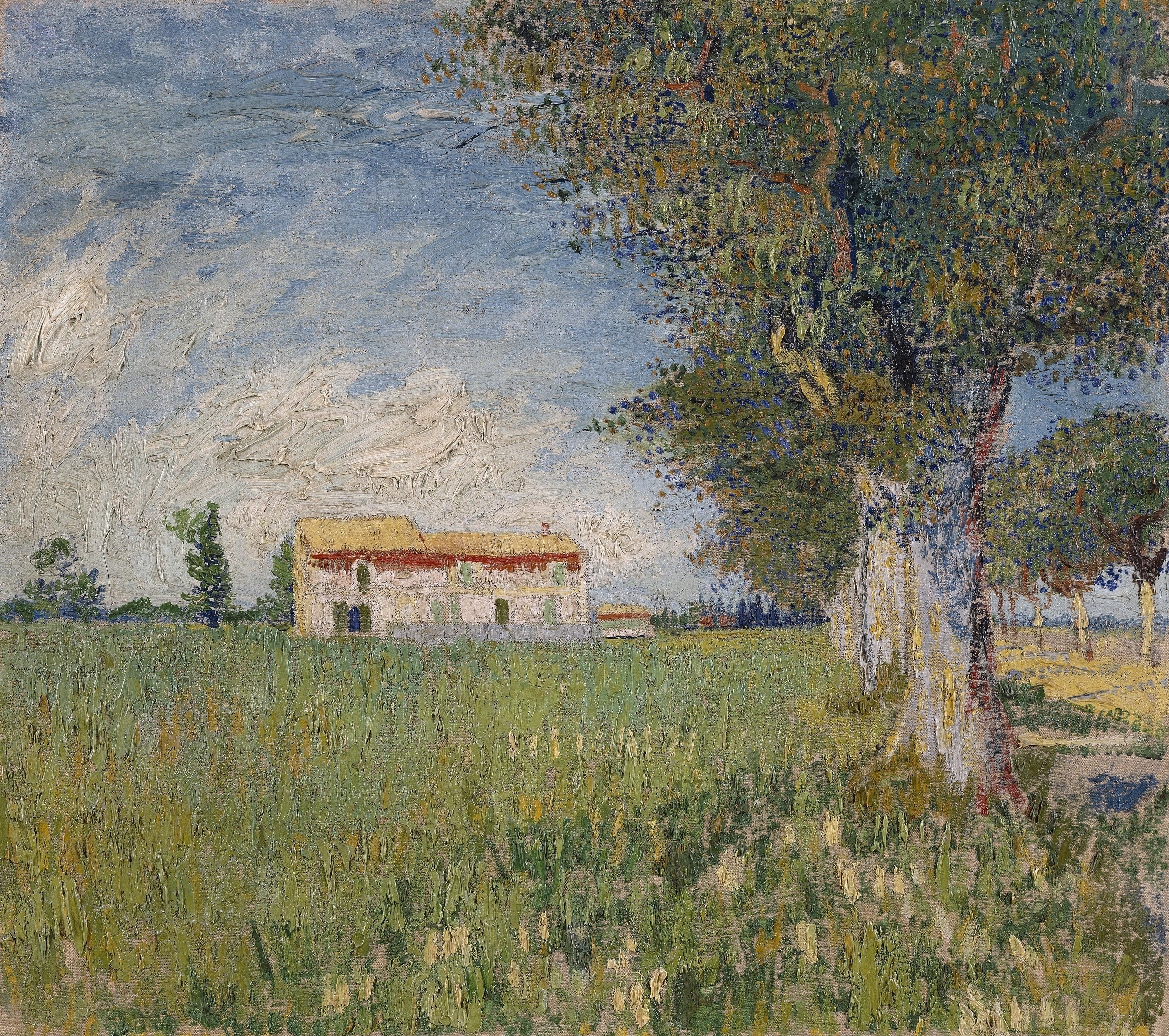 Farmhouse in a wheat field, 1888, by Vincent van Gogh