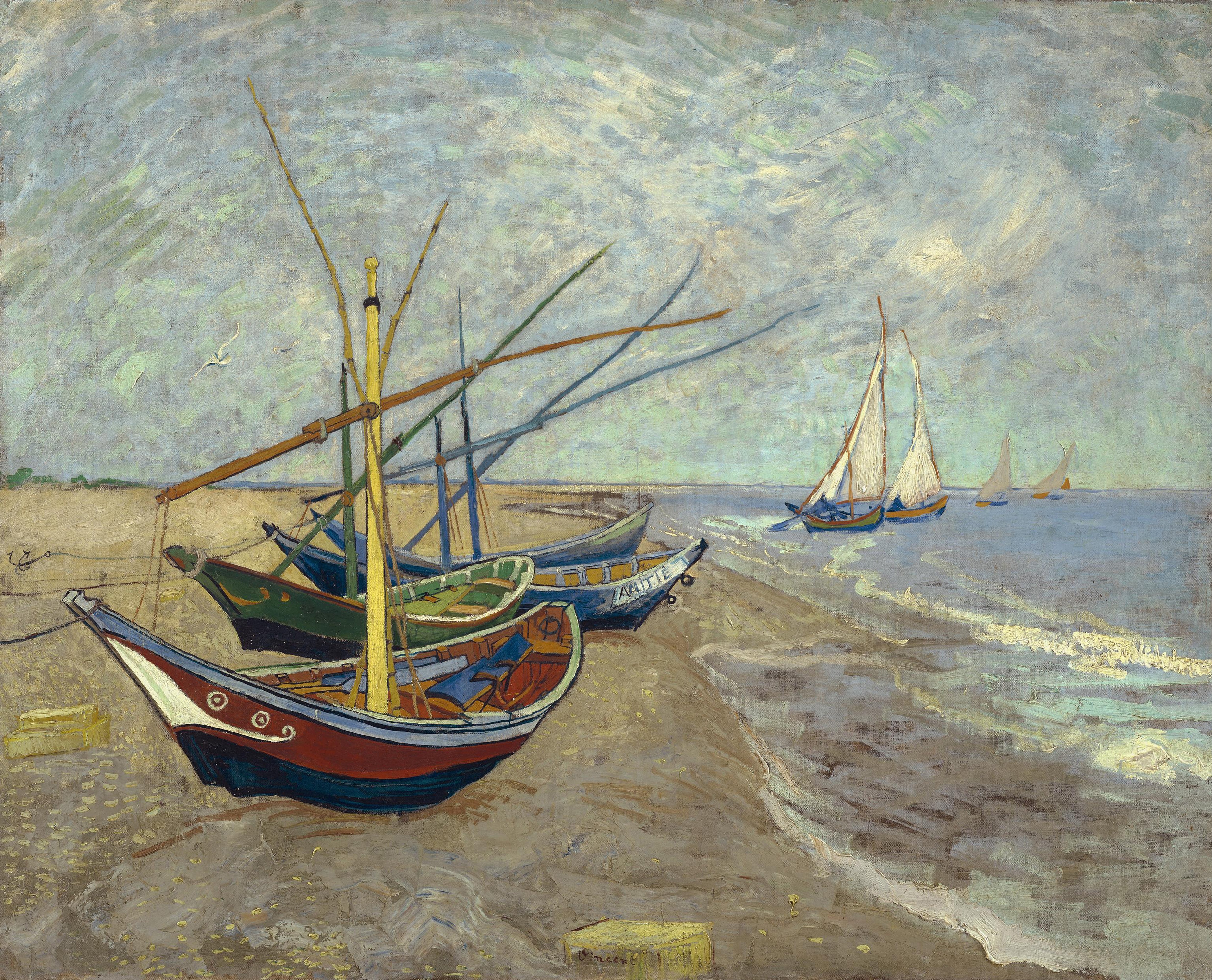 Barques aux Saintes-Maries, 1888-06, by Vincent van Gogh