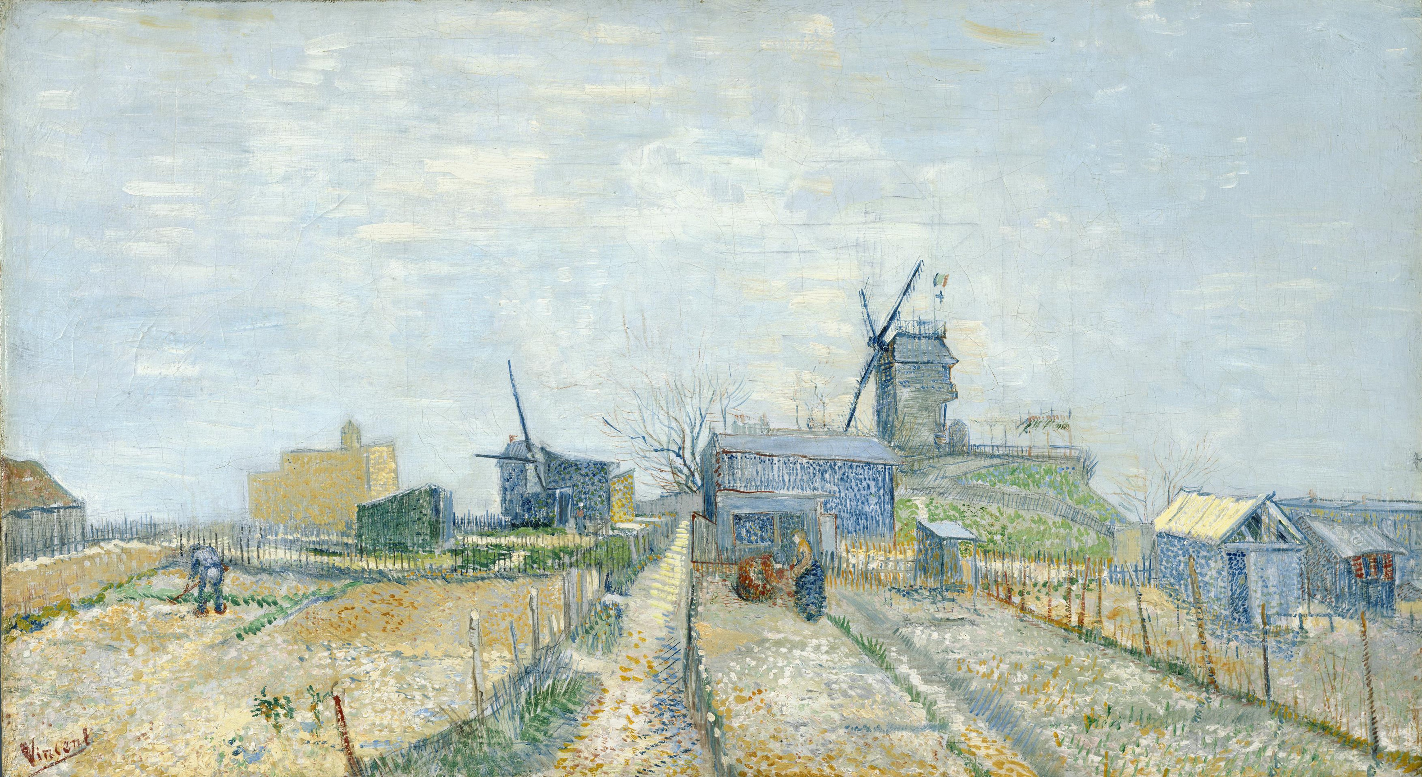 Montmartre: mills and vegetable gardens, 1887, by Vincent van Gogh