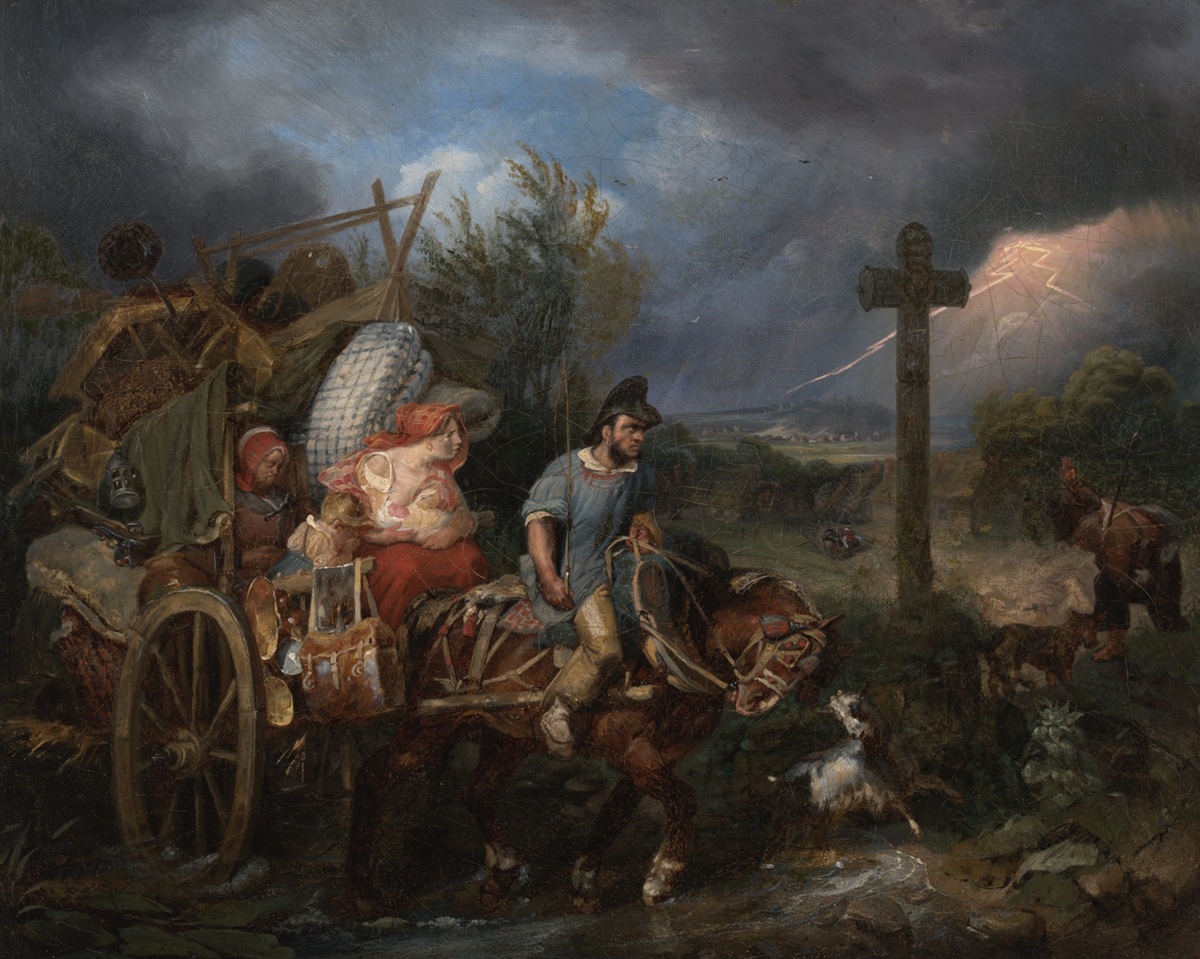 A work made of oil on canvas.