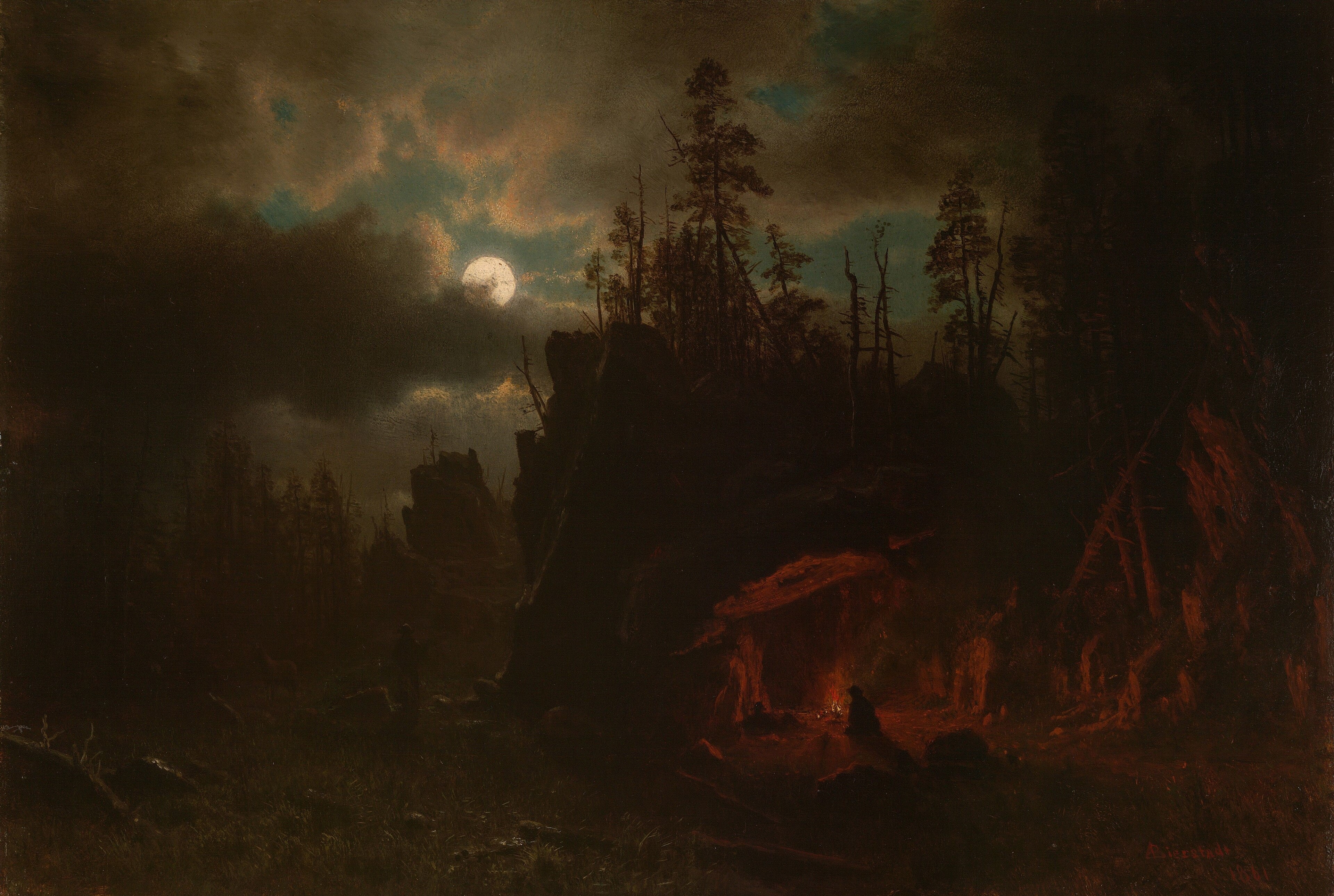 The Trappers' Camp by Albert Bierstadt