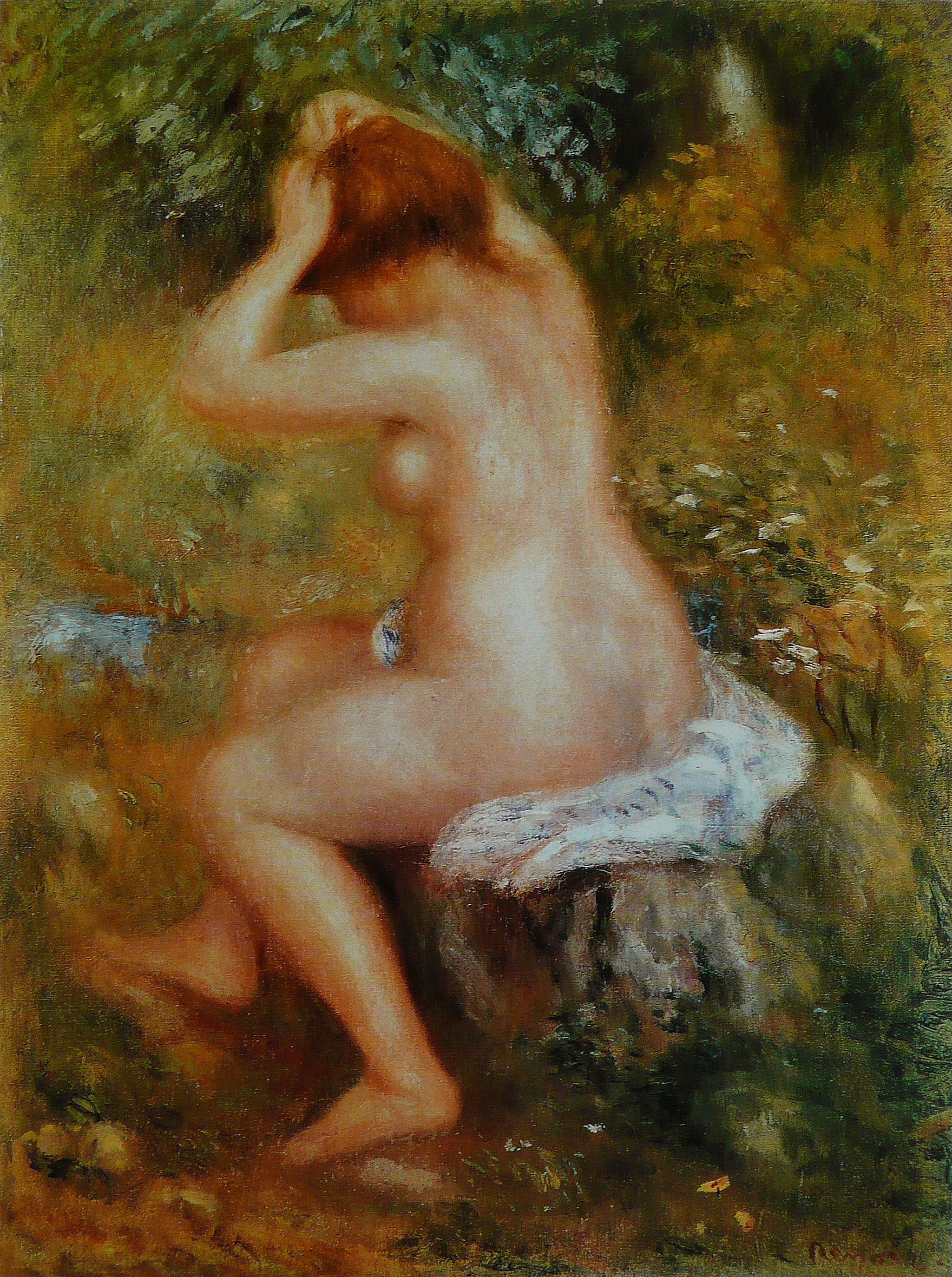 Baigneuse se coiffant by Pierre-Auguste Renoir