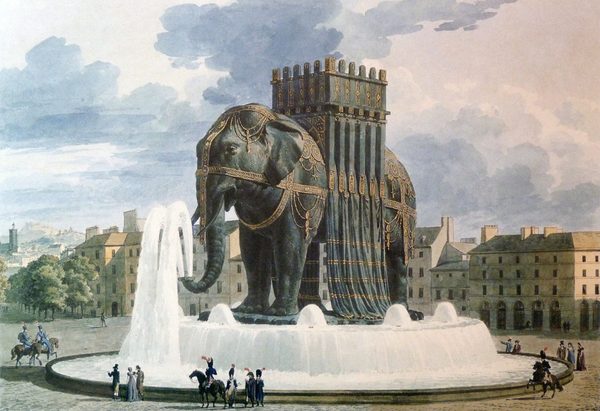 Elephant de la Bastille aquarelle de Jean Alavoine by Aquarelle de Jean-Antoine Alavoine (1776-1834)