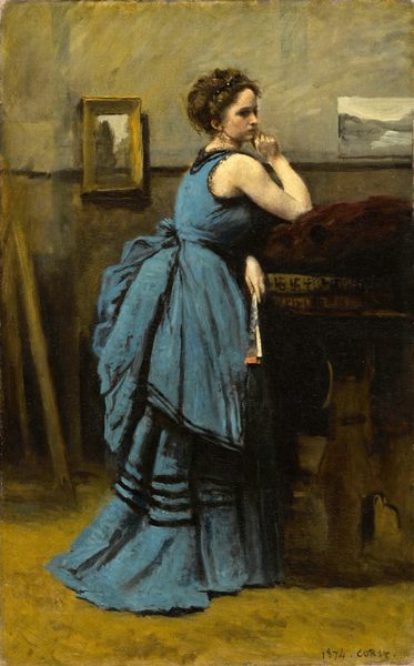 Lady in Blue by Jean-Baptiste Camille Corot