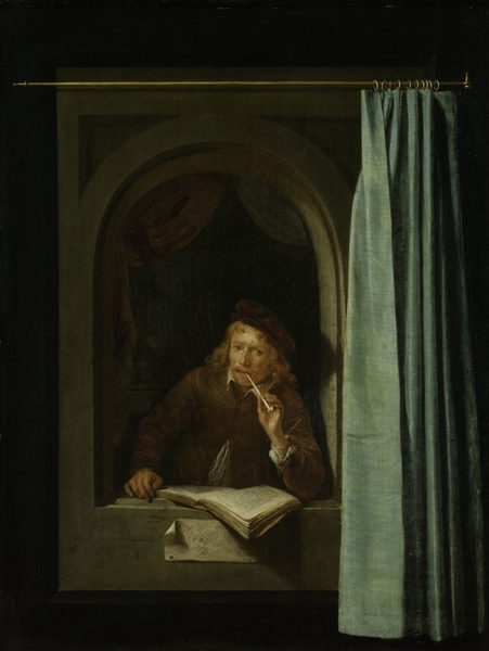 Man Smoking a Pipe by Gerrit Dou