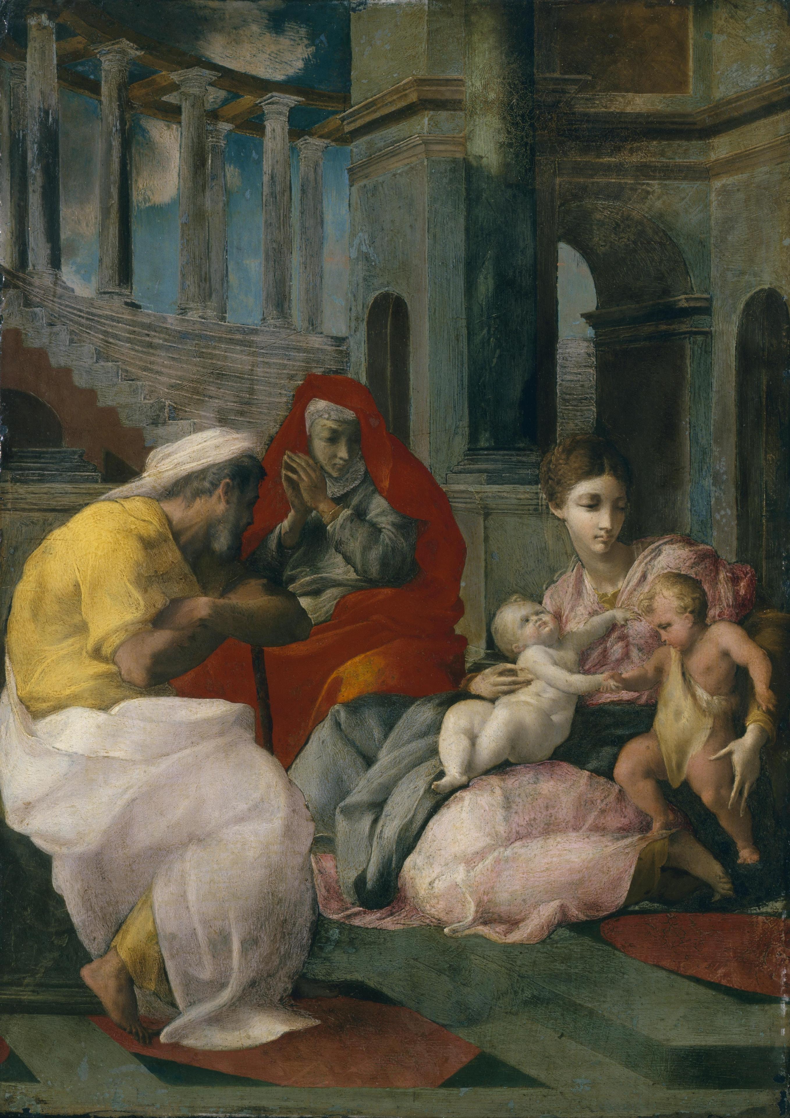 The Holy Family with Sts Elisabeth and John the Baptist by Francesco Primaticcio