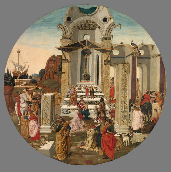 A work made of tempera on panel.