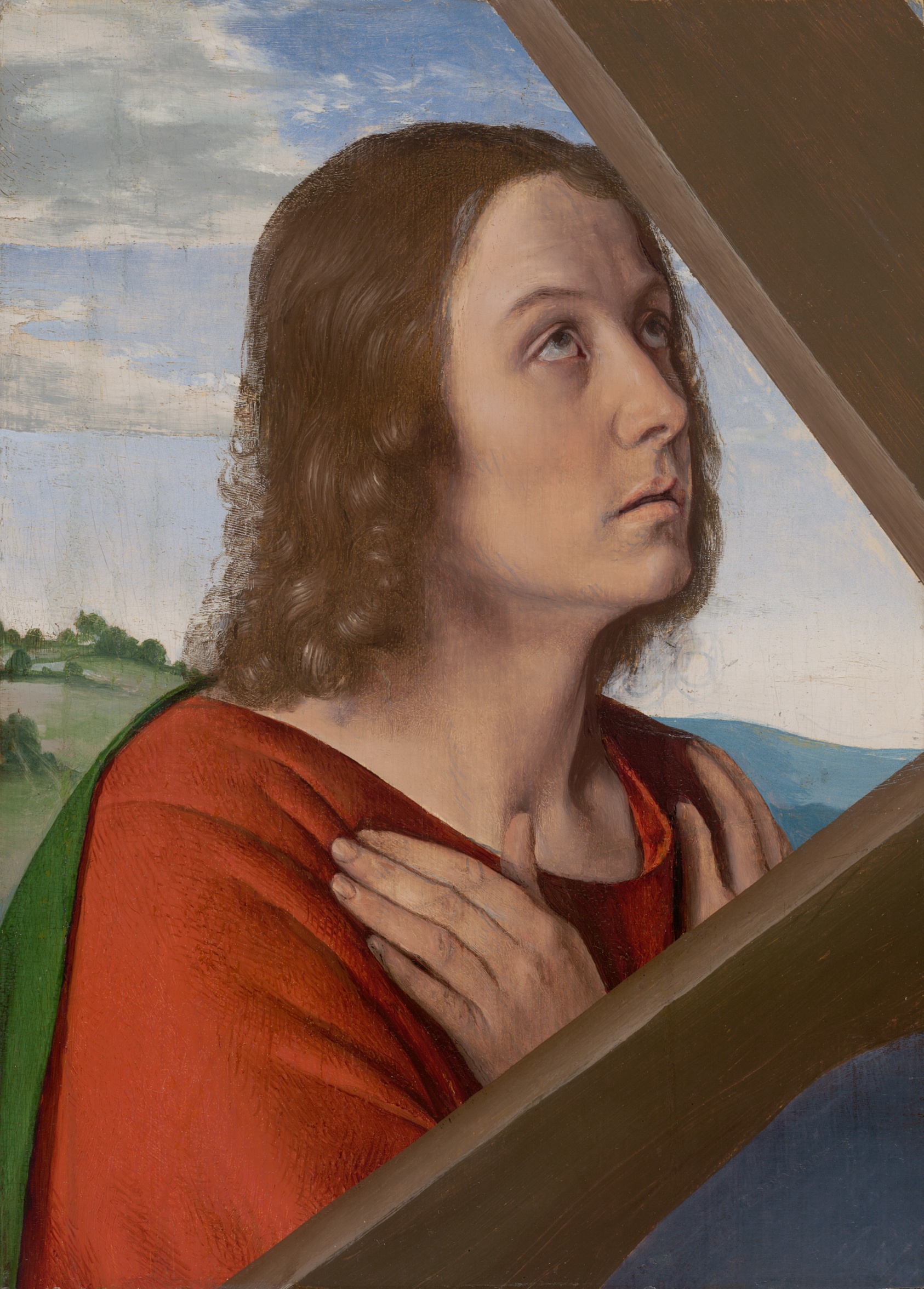 A work made of oil on panel.